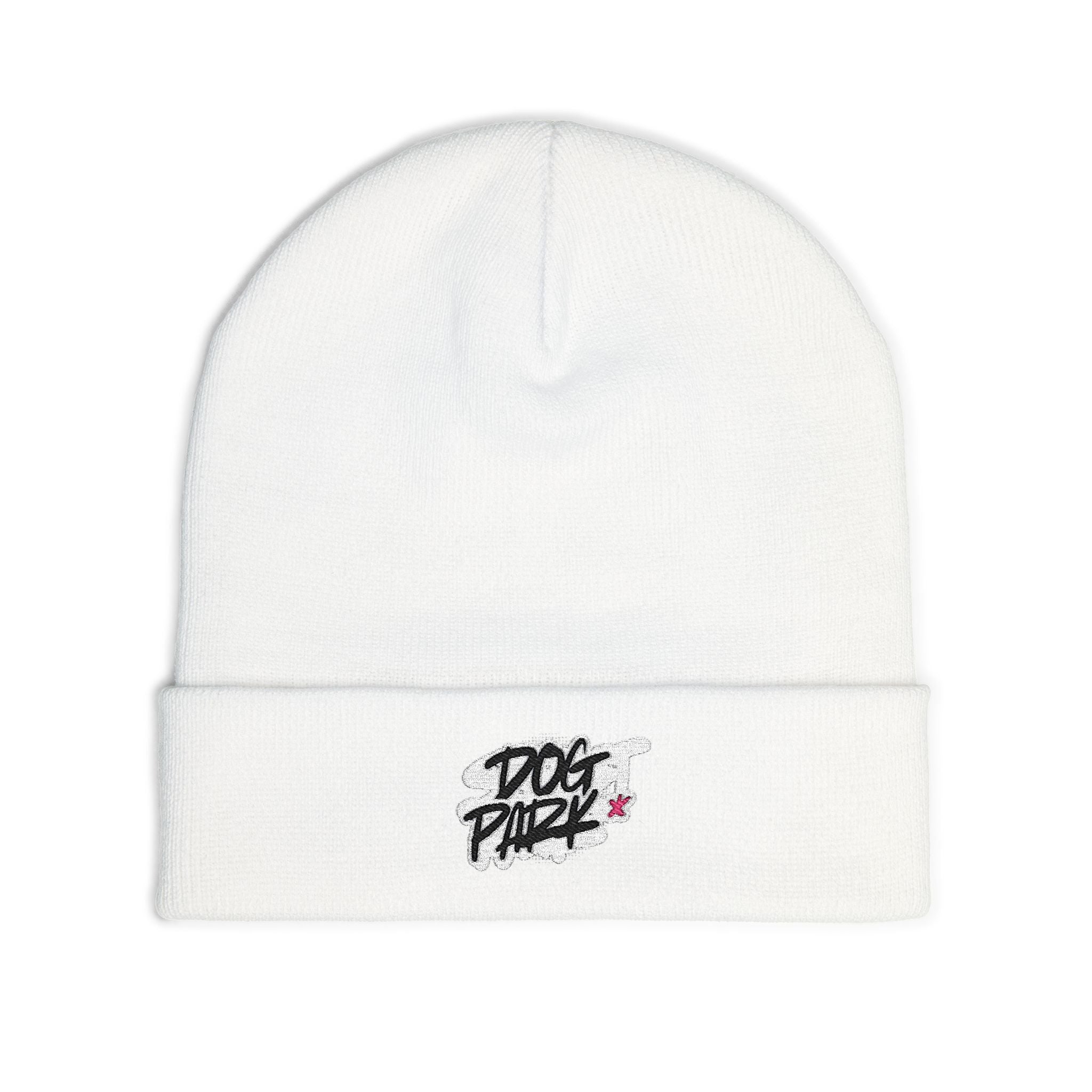 Embroidered 'Dog Park' Knit Beanie — Cozy Casual Winter Hat