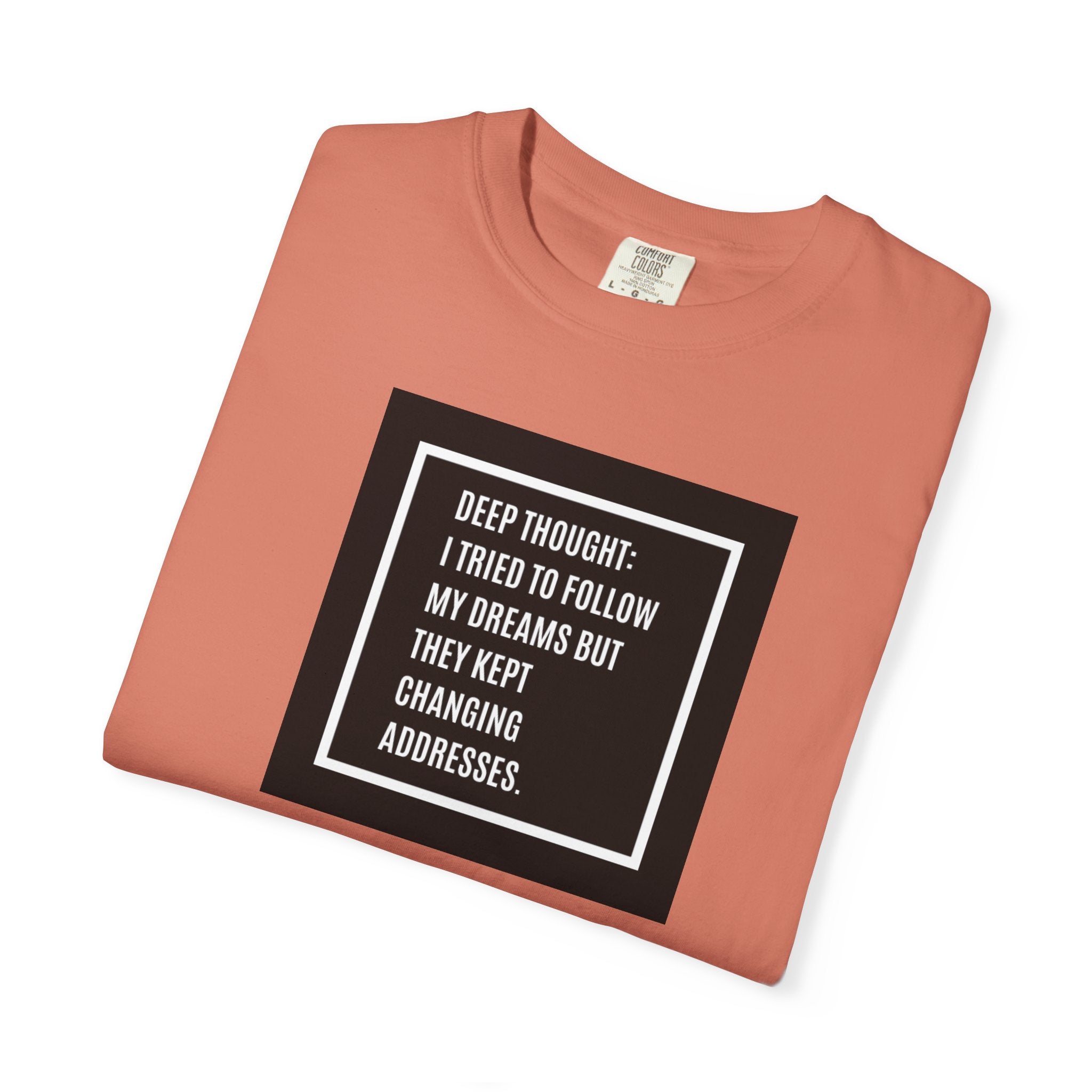 "Deep Thought: I Tried to Follow My Dreams" Minimal Quote Tee