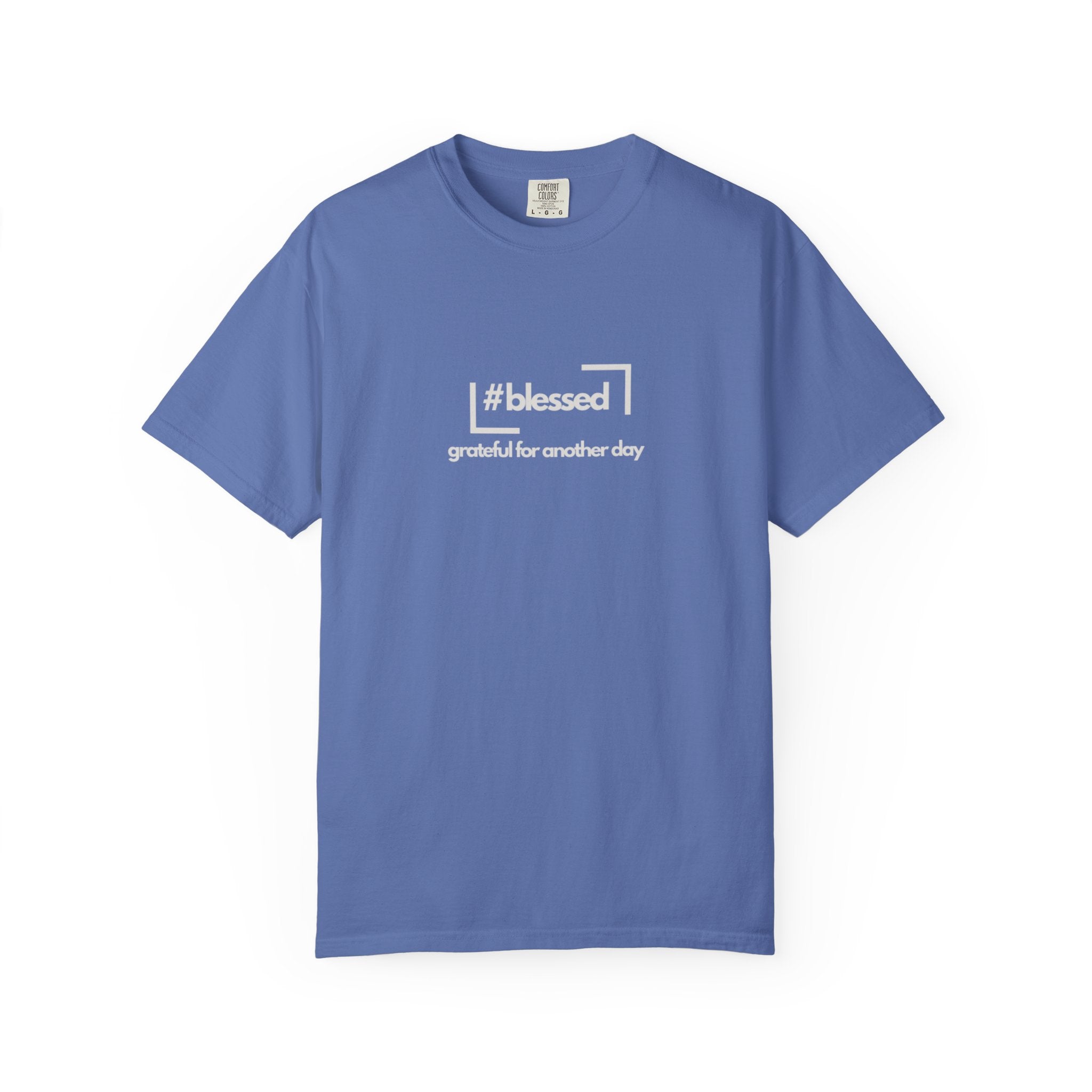 Blessed Hashtag T-Shirt — "#blessed grateful for another day" Casual Graphic Tee