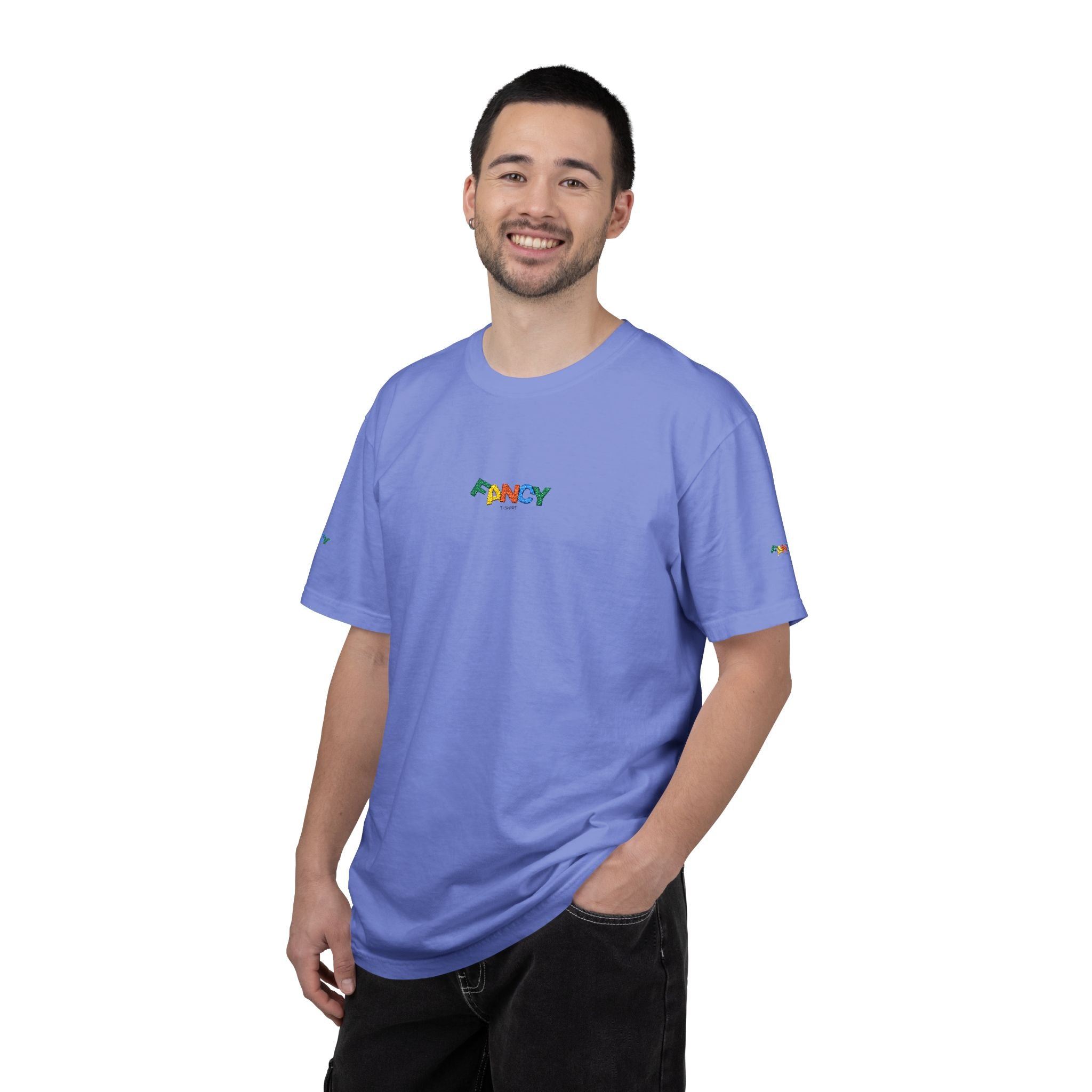 "Fancy" Colorful Logo T-Shirt — Small Chest & Sleeve Graphic