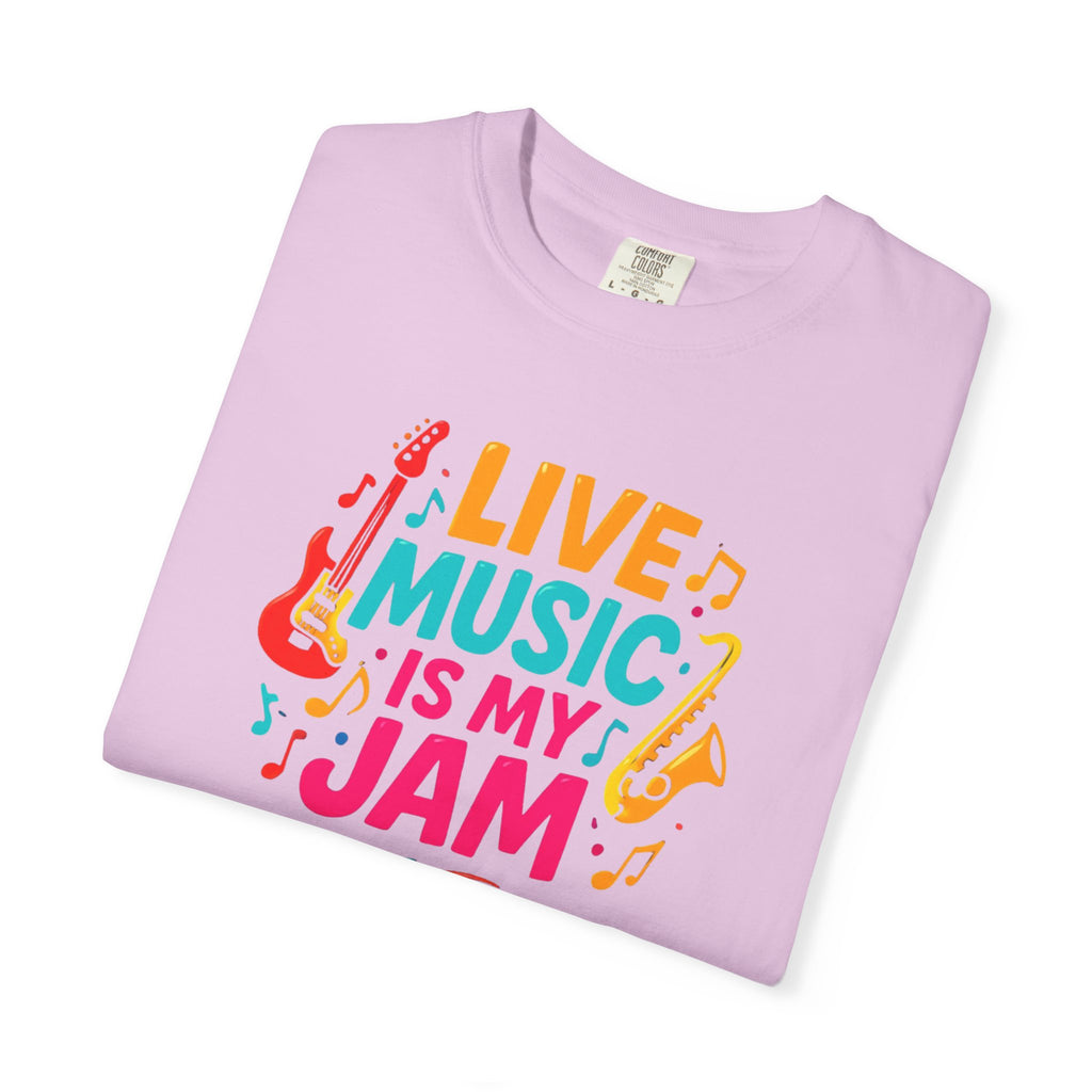 Live Music Is My Jam T-Shirt — Colorful Guitar Music Tee