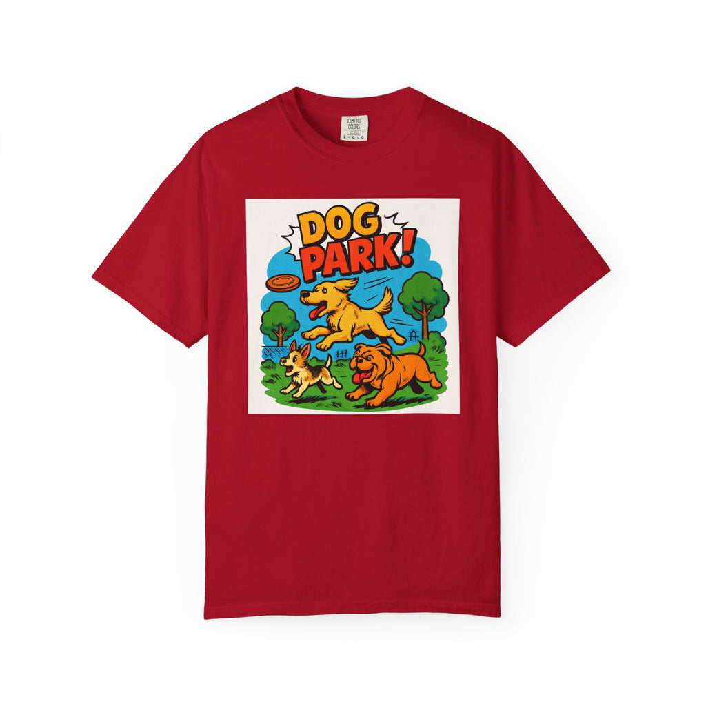 Playful Dog Park T-Shirt, Dog Lover Gift, Unisex Casual Wear, Pet Owner Apparel, Summer Outing Tee