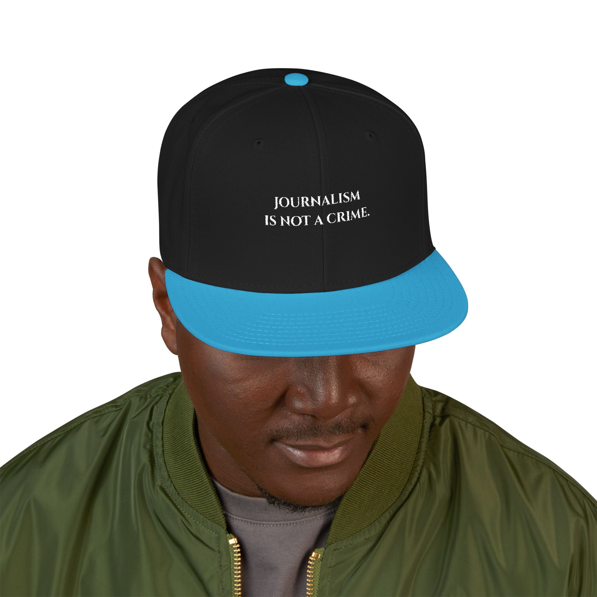"Journalism is not a Crime" Embroidered Snapback Hat —