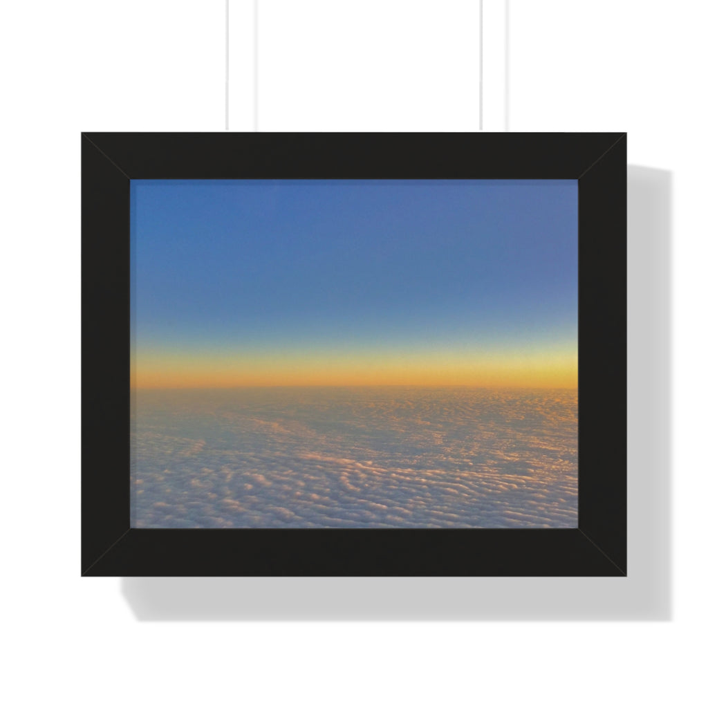Sunset Over Clouds Framed Horizontal Poster