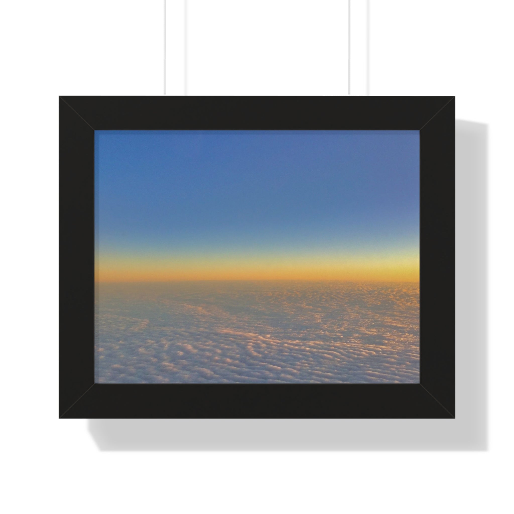 Sunset Over Clouds Framed Horizontal Poster