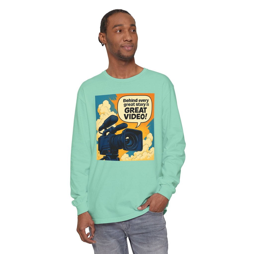 TV News Videographer  Long Sleeve T-Shirt, Great Video Gift, Media Production Apparel, Perfect for Filmmakers, Storyteller Style