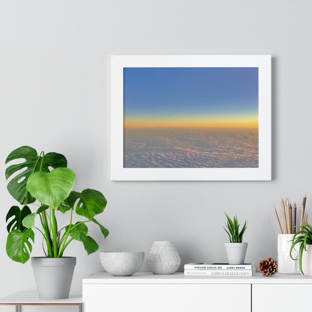 Sunset Over Clouds Framed Horizontal Poster
