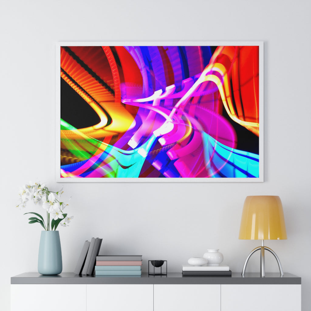 Original Light Painting Photograph Framed Colorful Wall Art