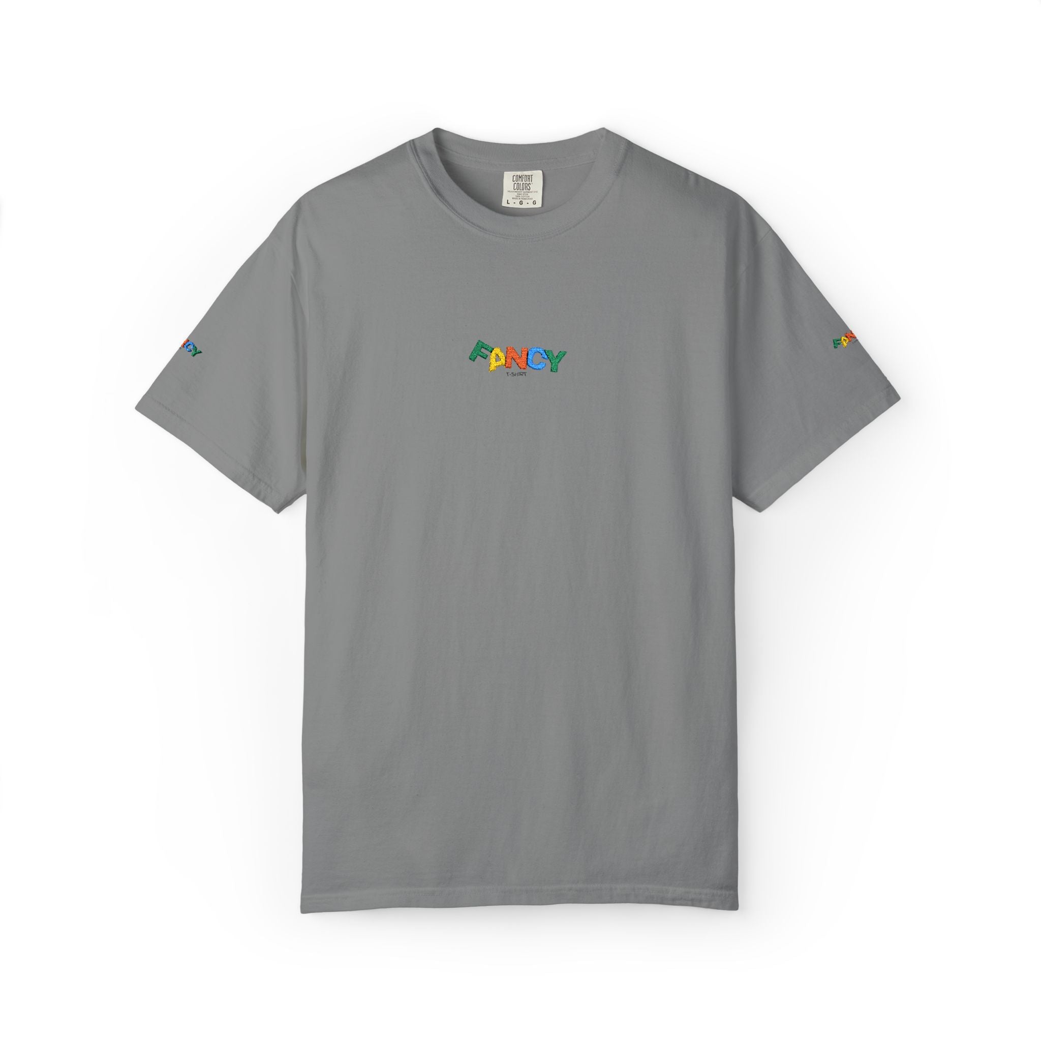 "Fancy" Colorful Logo T-Shirt — Small Chest & Sleeve Graphic