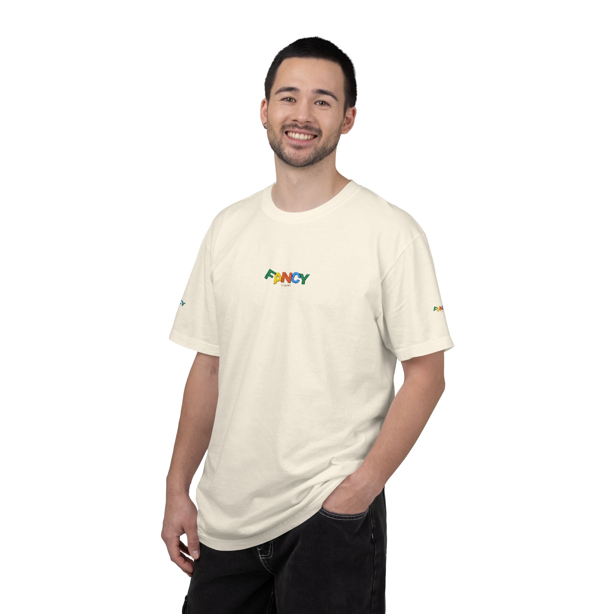 "Fancy" Colorful Logo T-Shirt — Small Chest & Sleeve Graphic