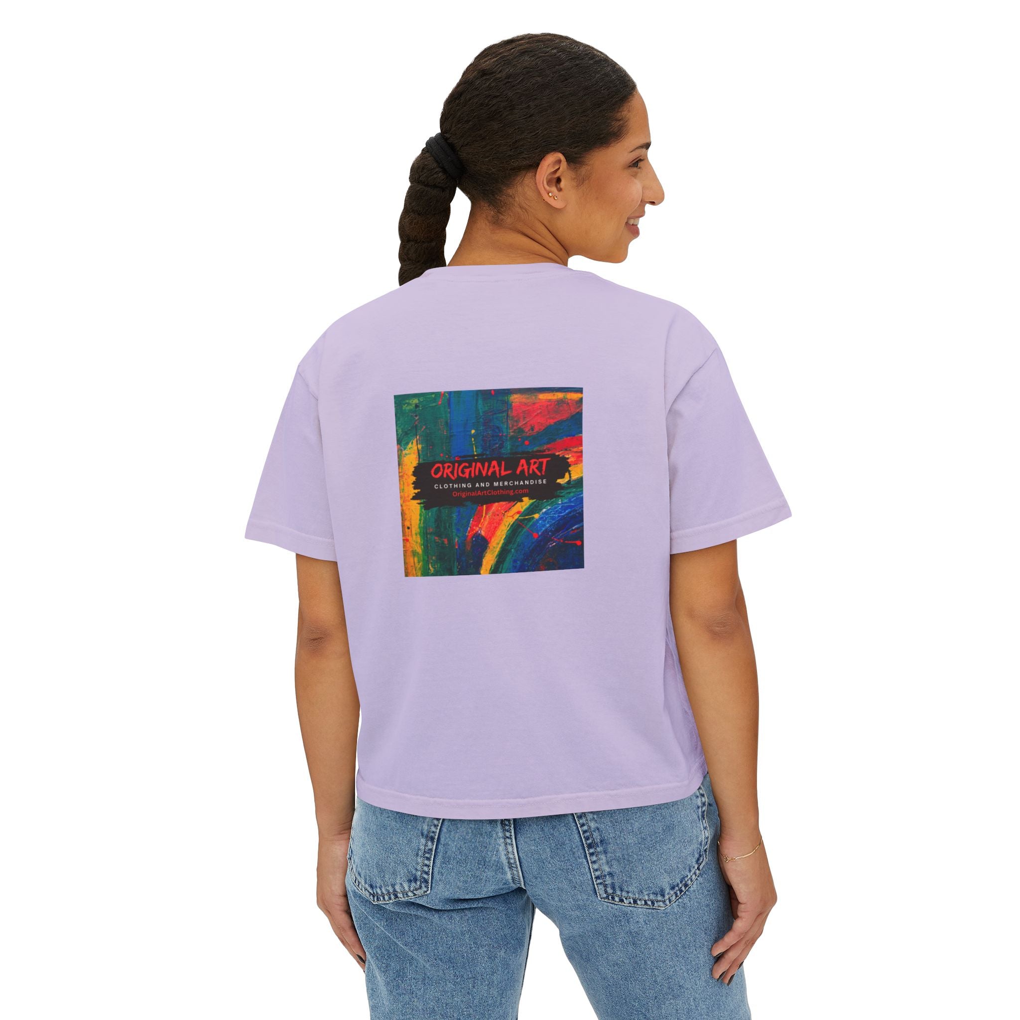 Vibrant Female DJ Painting Graphic Tee | Original Art Back Print