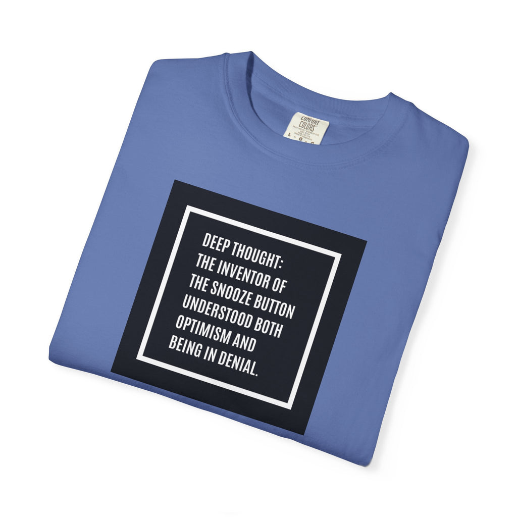 'Deep Thought' Snooze Button Quote Graphic Tee