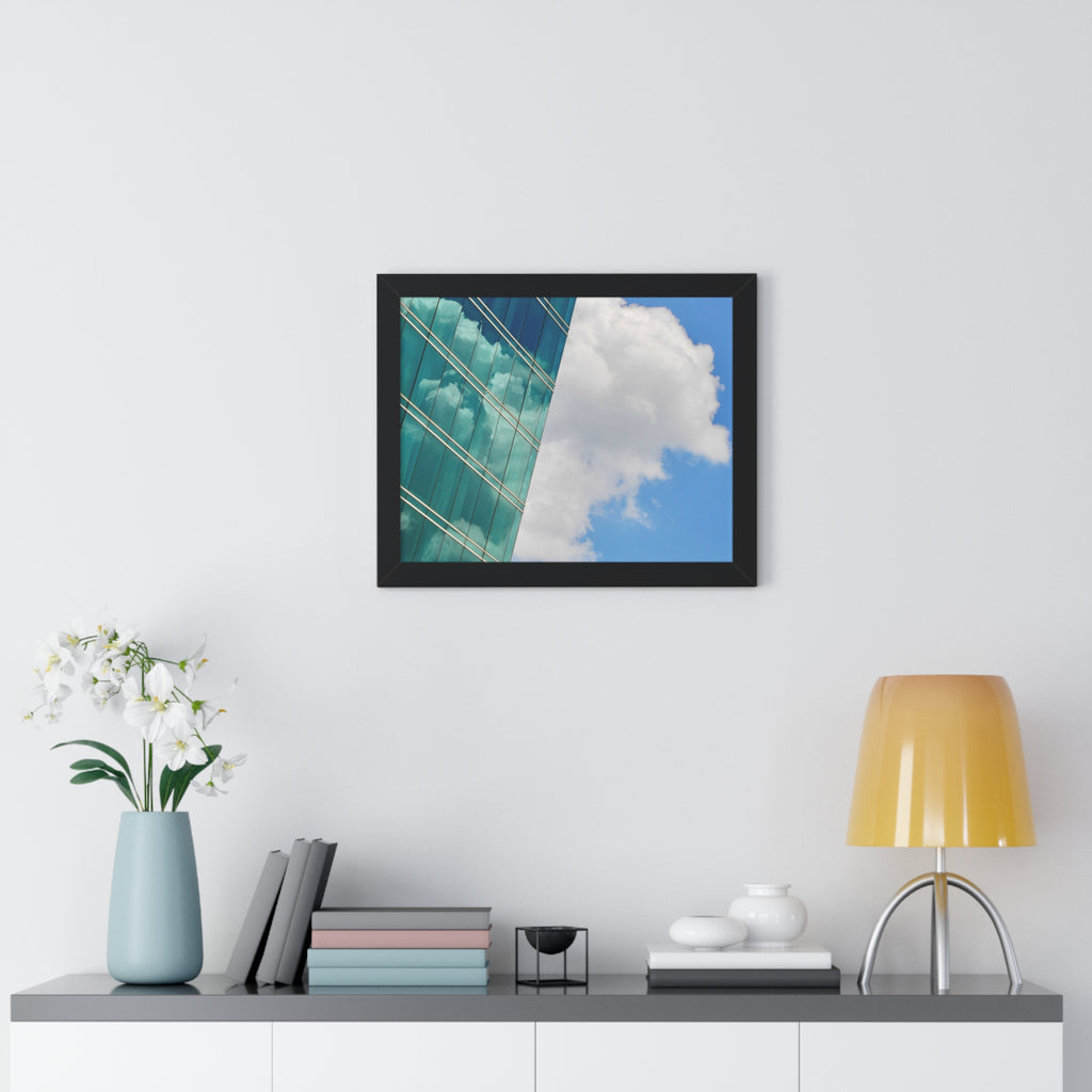 Modern City Reflection & Cloudscape Framed Wall Art