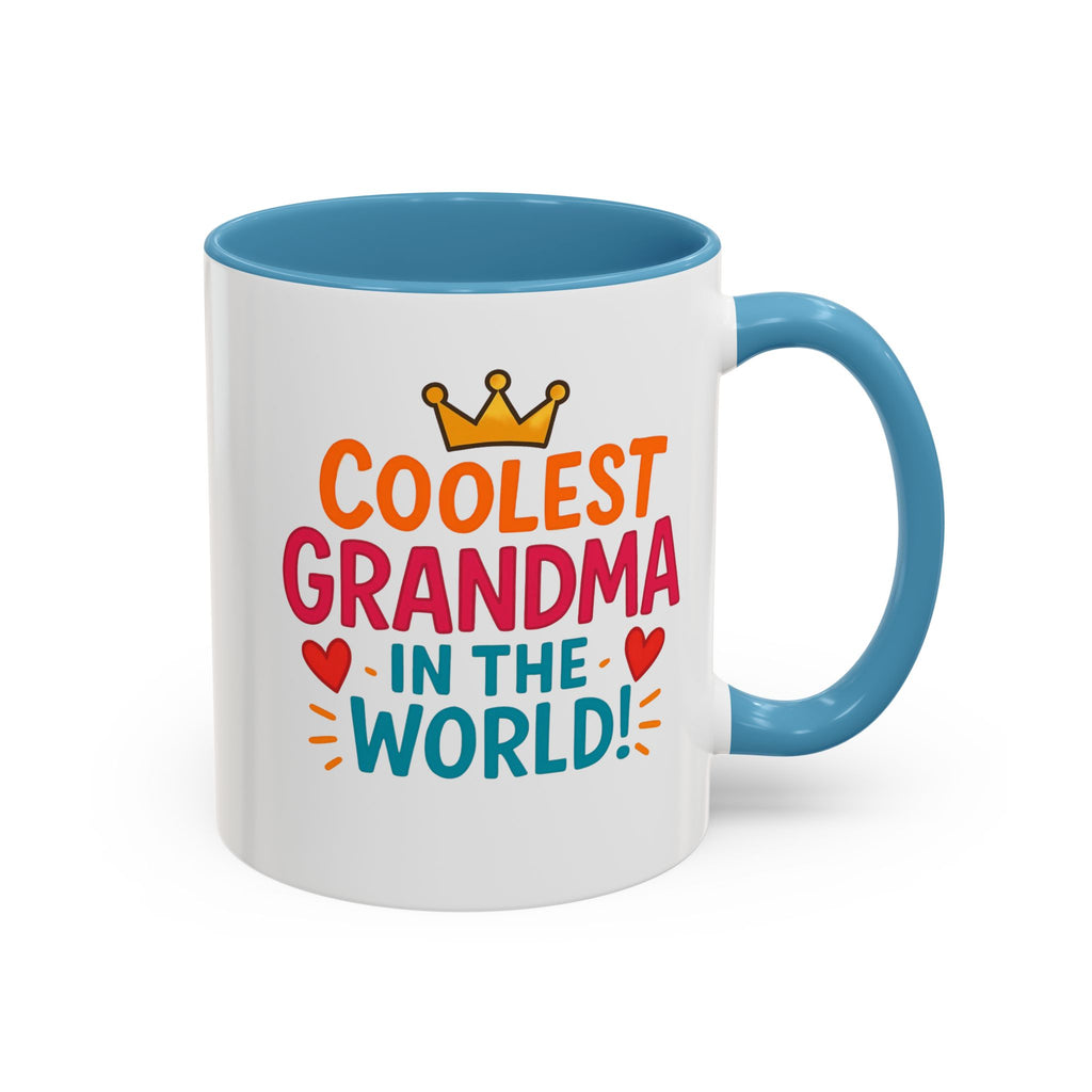Coolest Grandma in the World Accent Coffee Mug — Fun Gift for Grandmother (11/15oz)