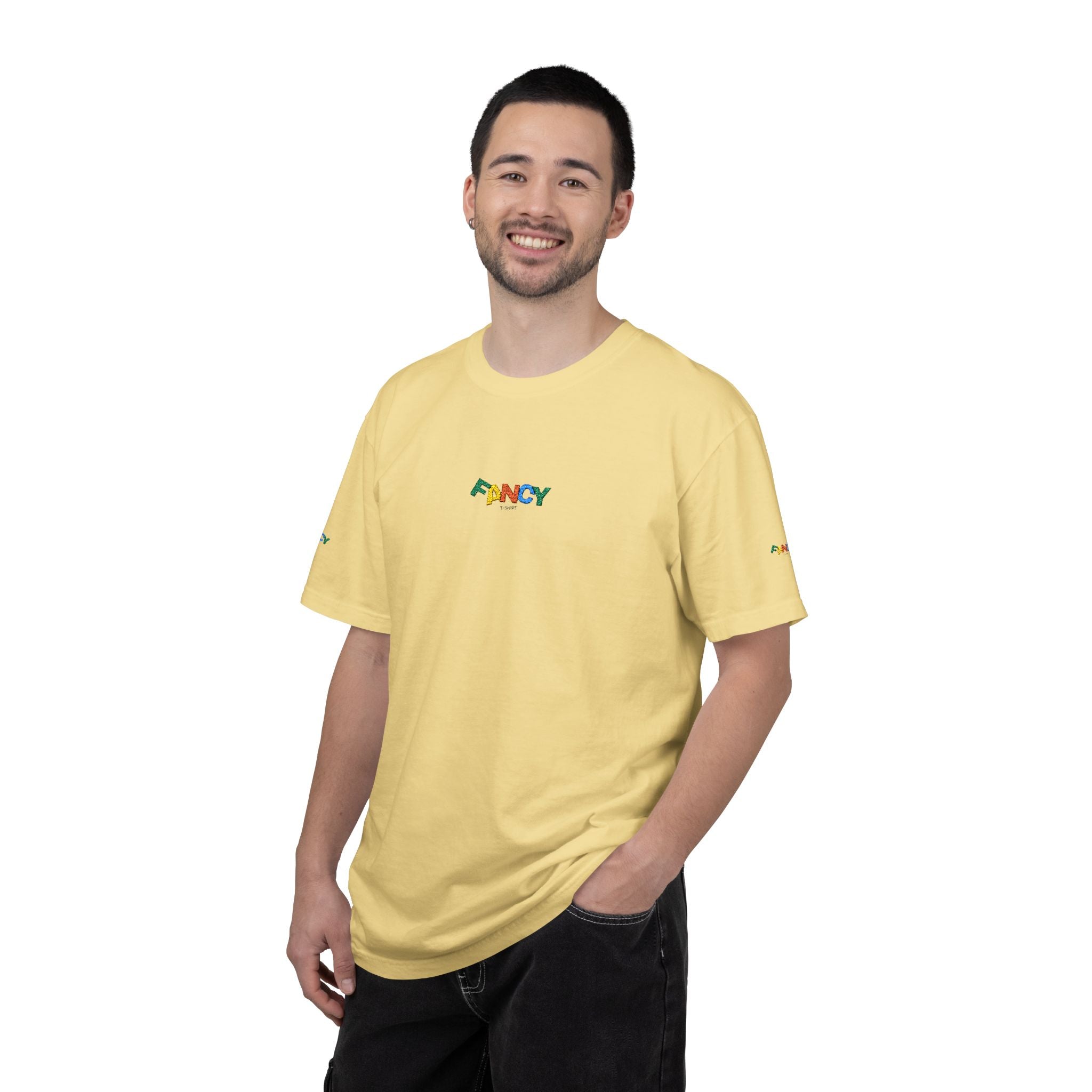 "Fancy" Colorful Logo T-Shirt — Small Chest & Sleeve Graphic