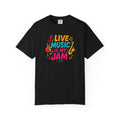 Live Music Is My Jam T-Shirt — Colorful Guitar Music Tee