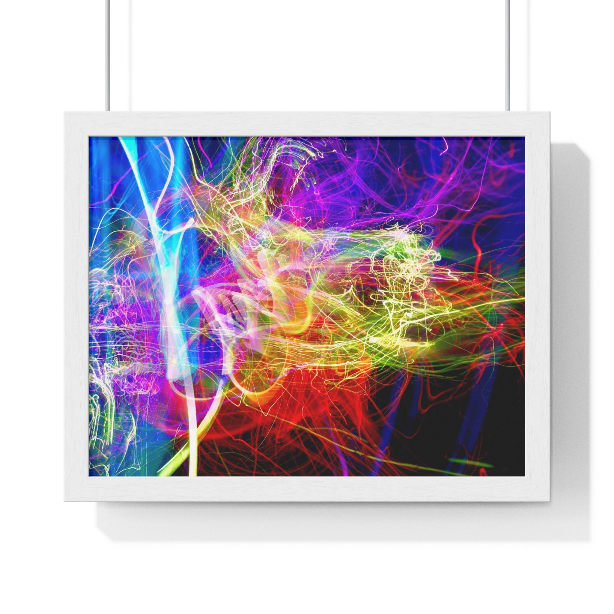 Abstract Light Painting Photography Framed Poster — Vibrant Colorful Wall Art