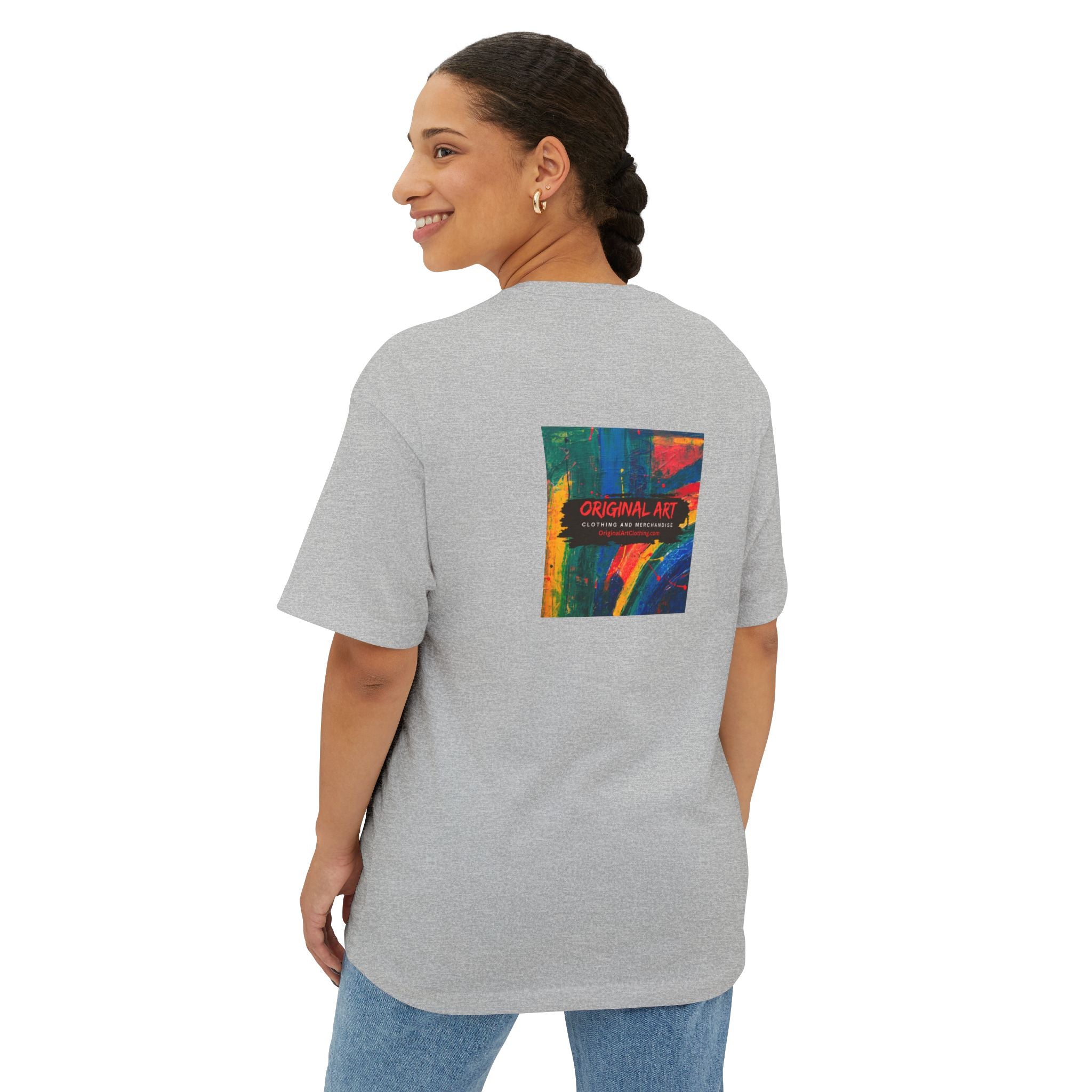 Teacher T‑Shirt — “I teach. It’s like directing a dramedy…” Oversized Boxy Tee with Colorful Back Art