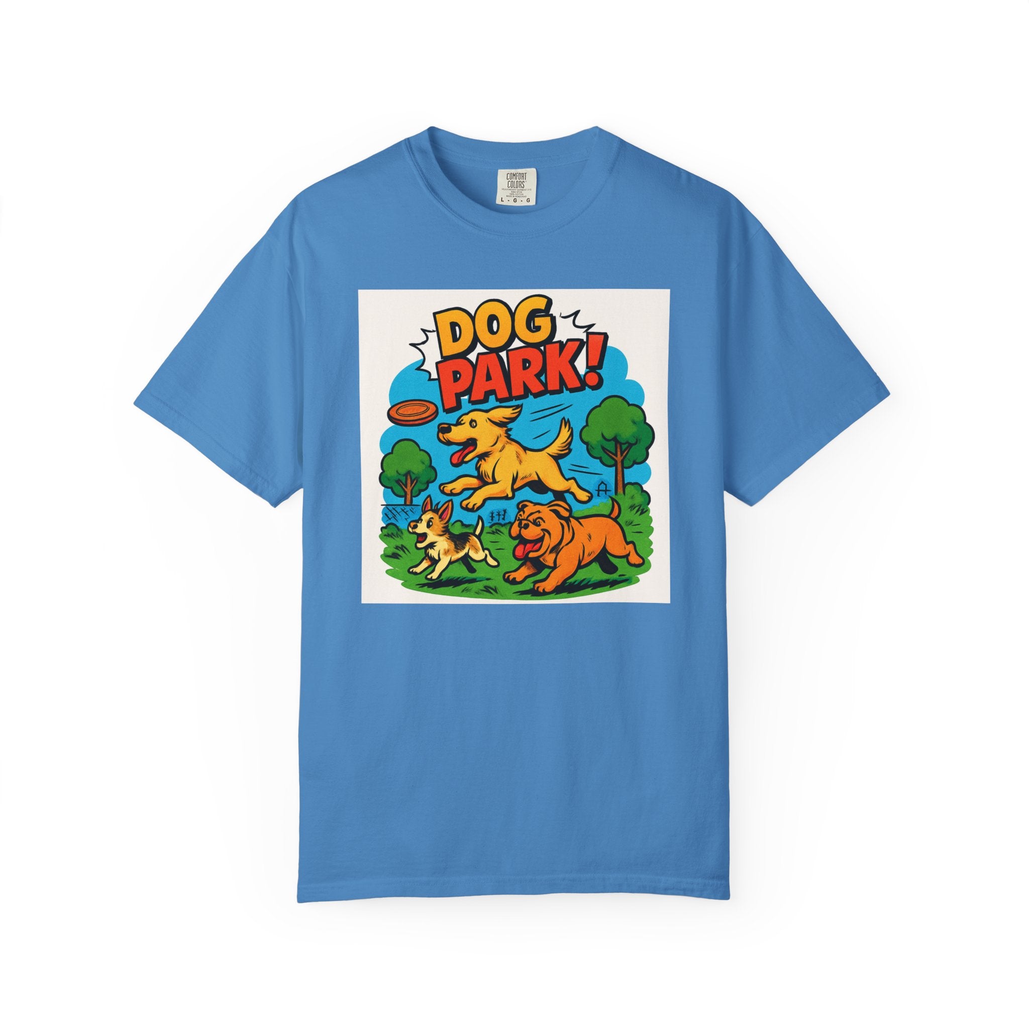 Playful Dog Park T-Shirt, Dog Lover Gift, Unisex Casual Wear, Pet Owner Apparel, Summer Outing Tee