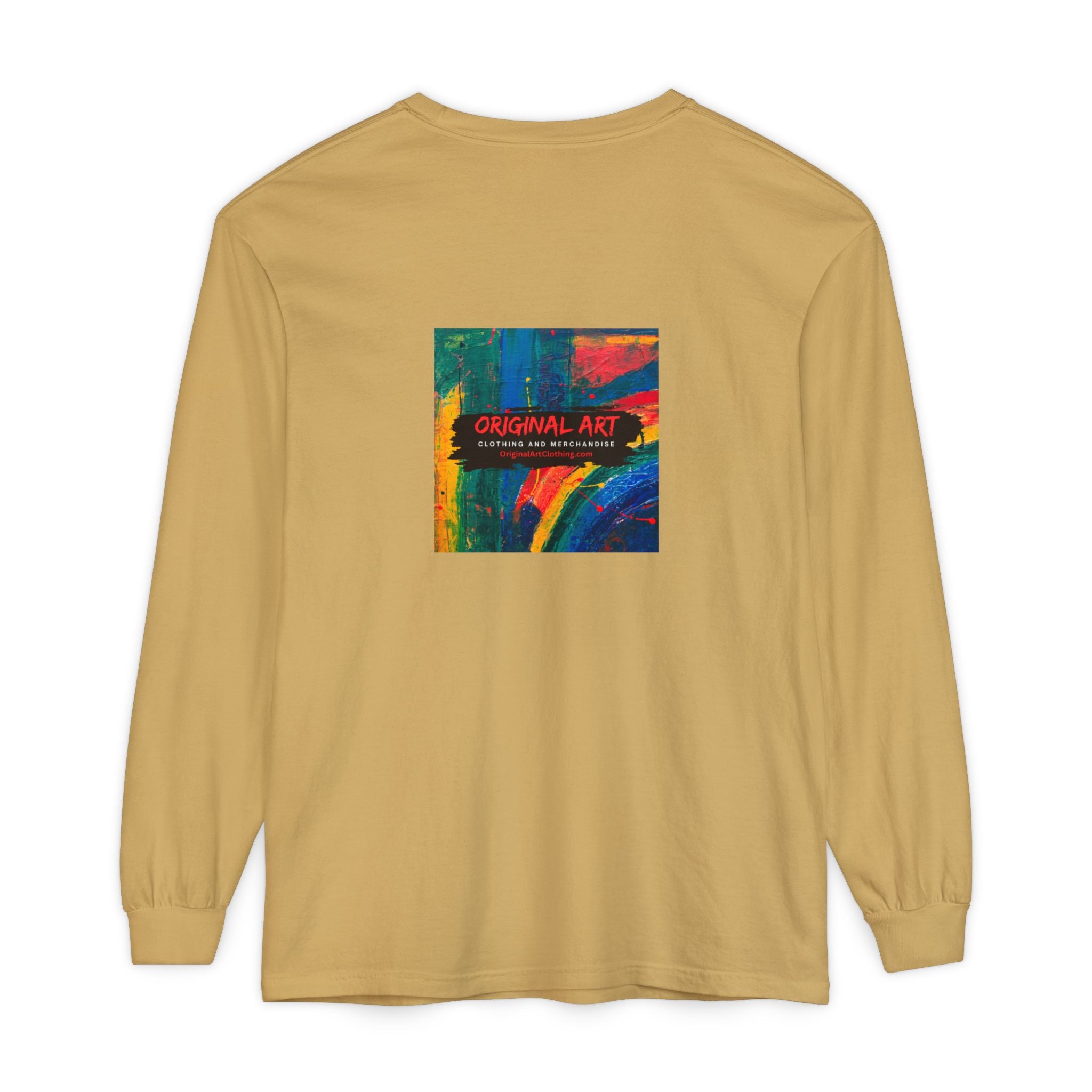 Teacher Long Sleeve T‑Shirt — “I teach. I help small humans become big thinkers.” with Colorful Original Art on Back