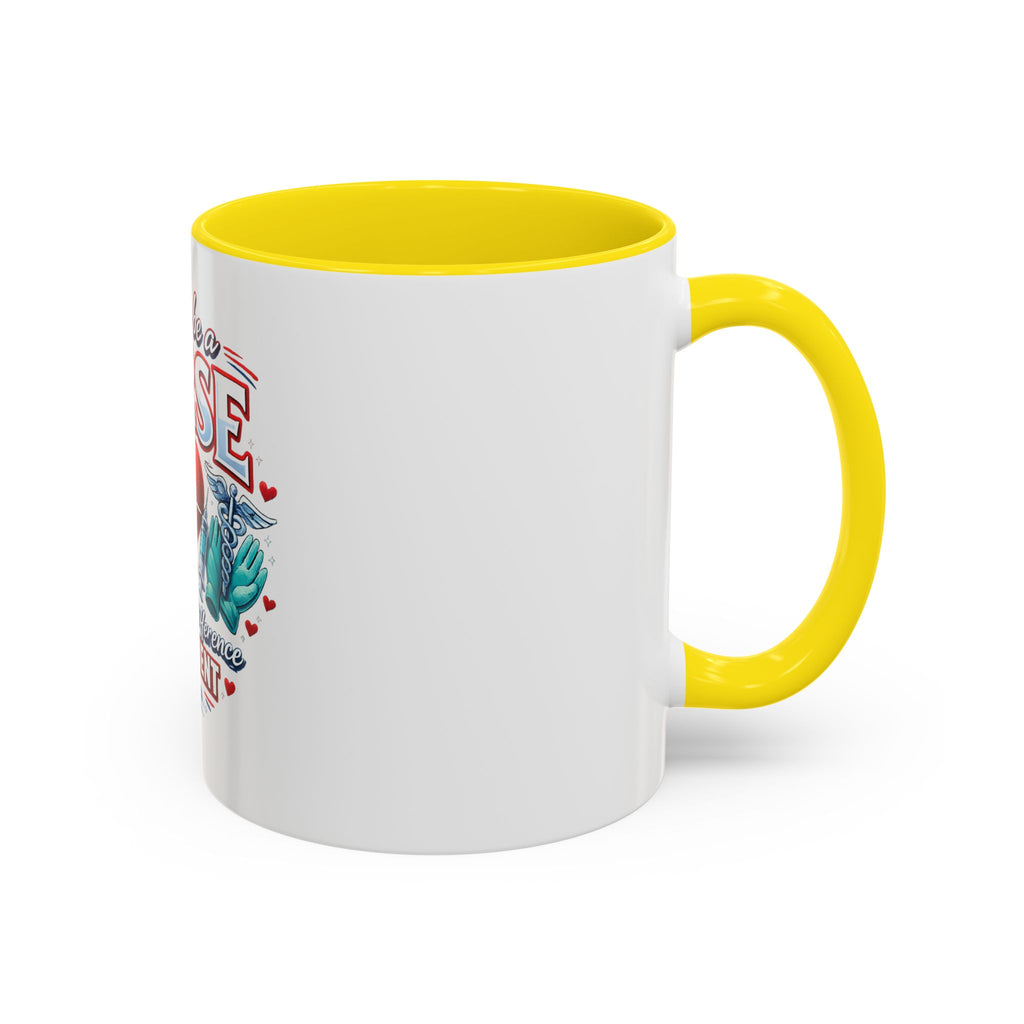 Proud to Be a Nurse Accent Coffee Mug — "Making a Difference One Patient at a Time" (11/15oz)