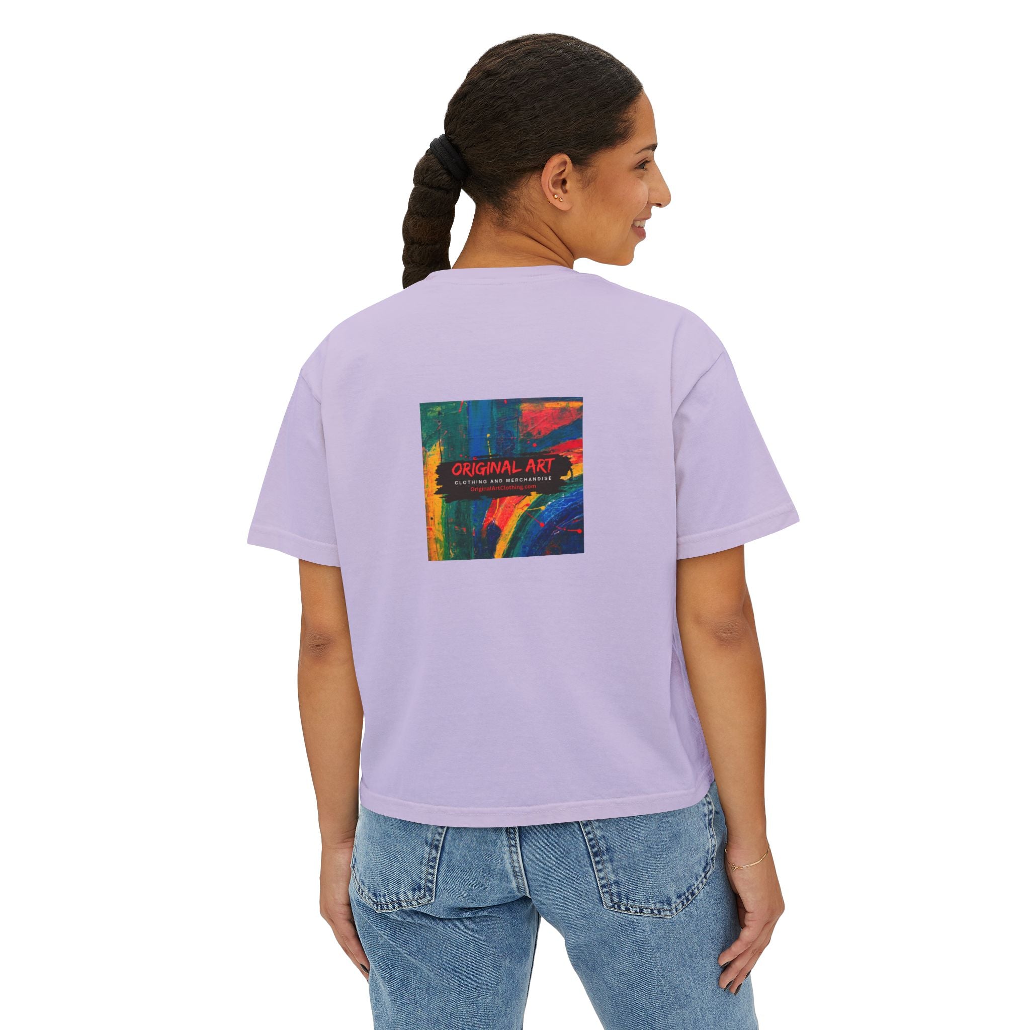 Teacher Boxy Tee - "I teach. My super power is multi-tasking; patience is a close second." | Original Art Back
