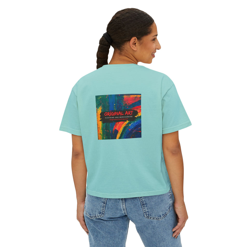 Vibrant Female DJ Painting Graphic Tee | Original Art Back Print