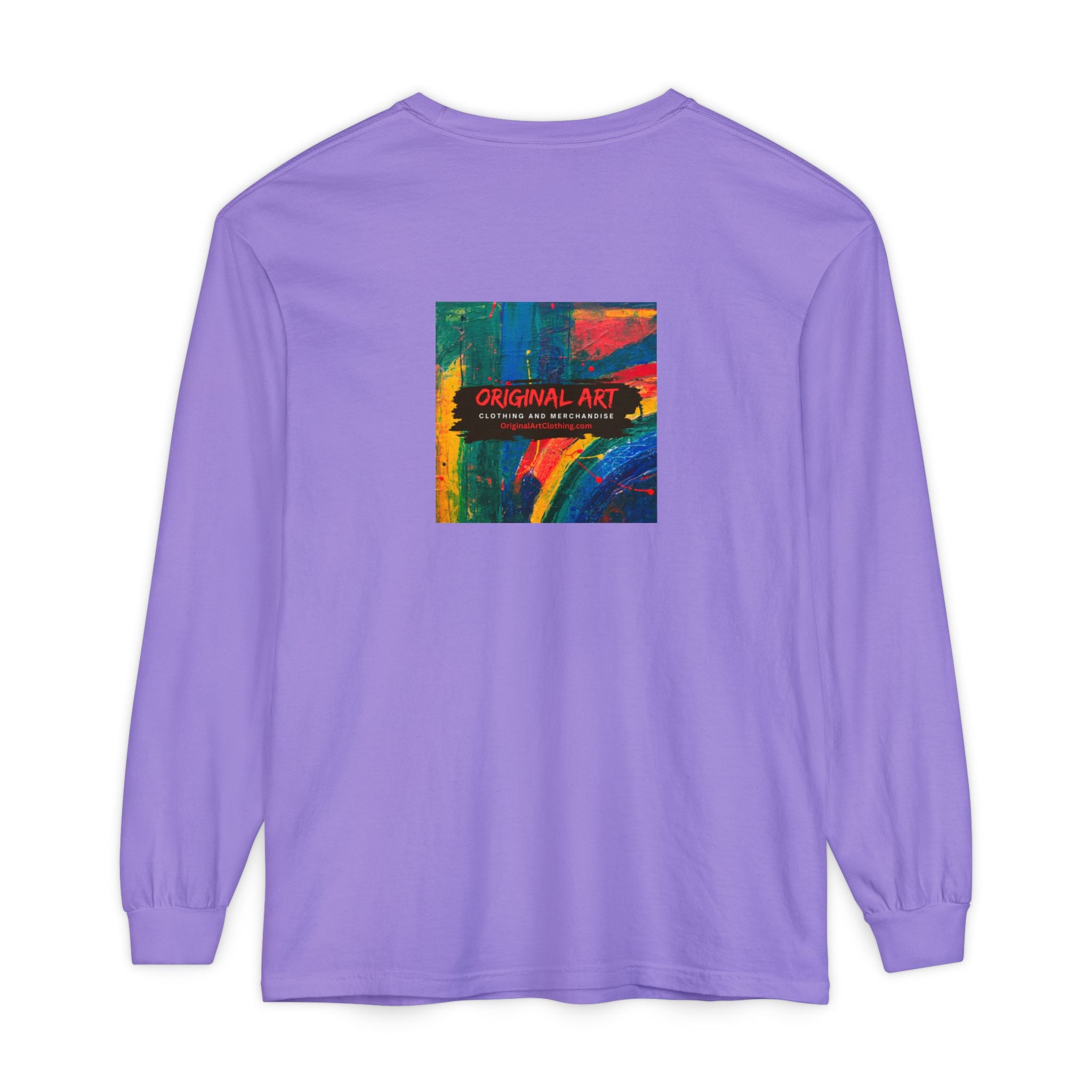 I Teach. Kids First. Long Sleeve Teacher T-Shirt — Colorful 'Original Art' Back Print