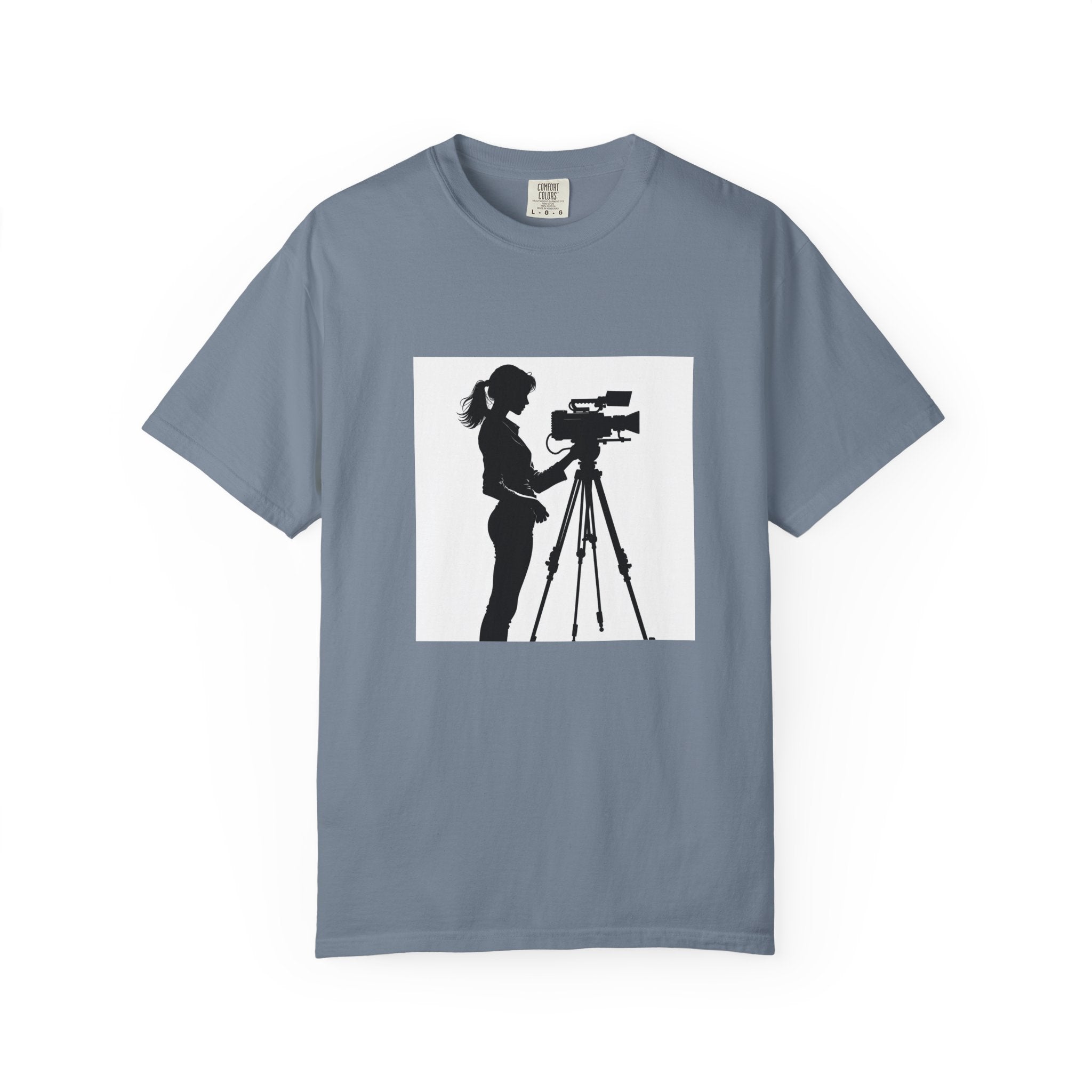 "Behind Every Great Story is Great Video" Female Silhouette Tee