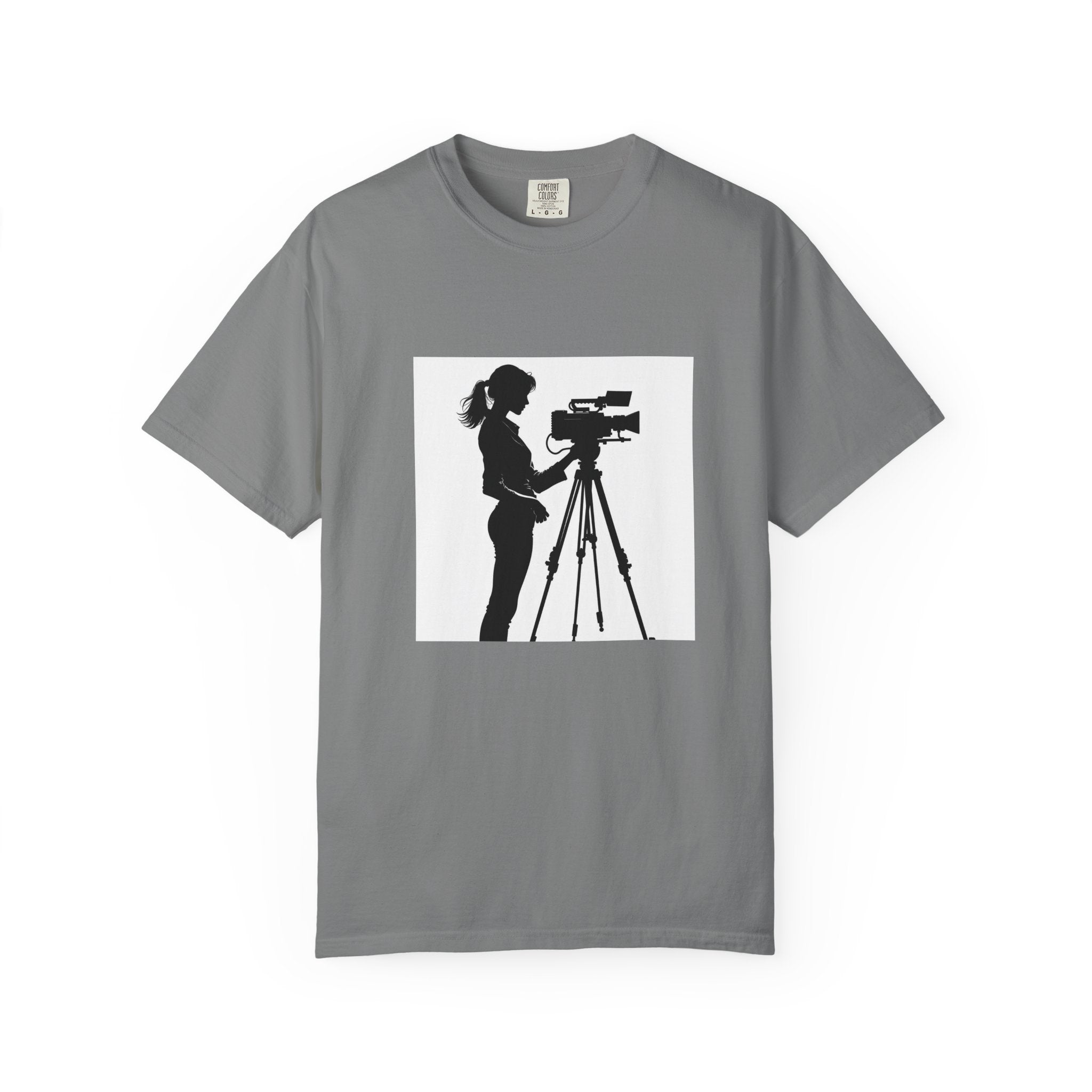 "Behind Every Great Story is Great Video" Female Silhouette Tee