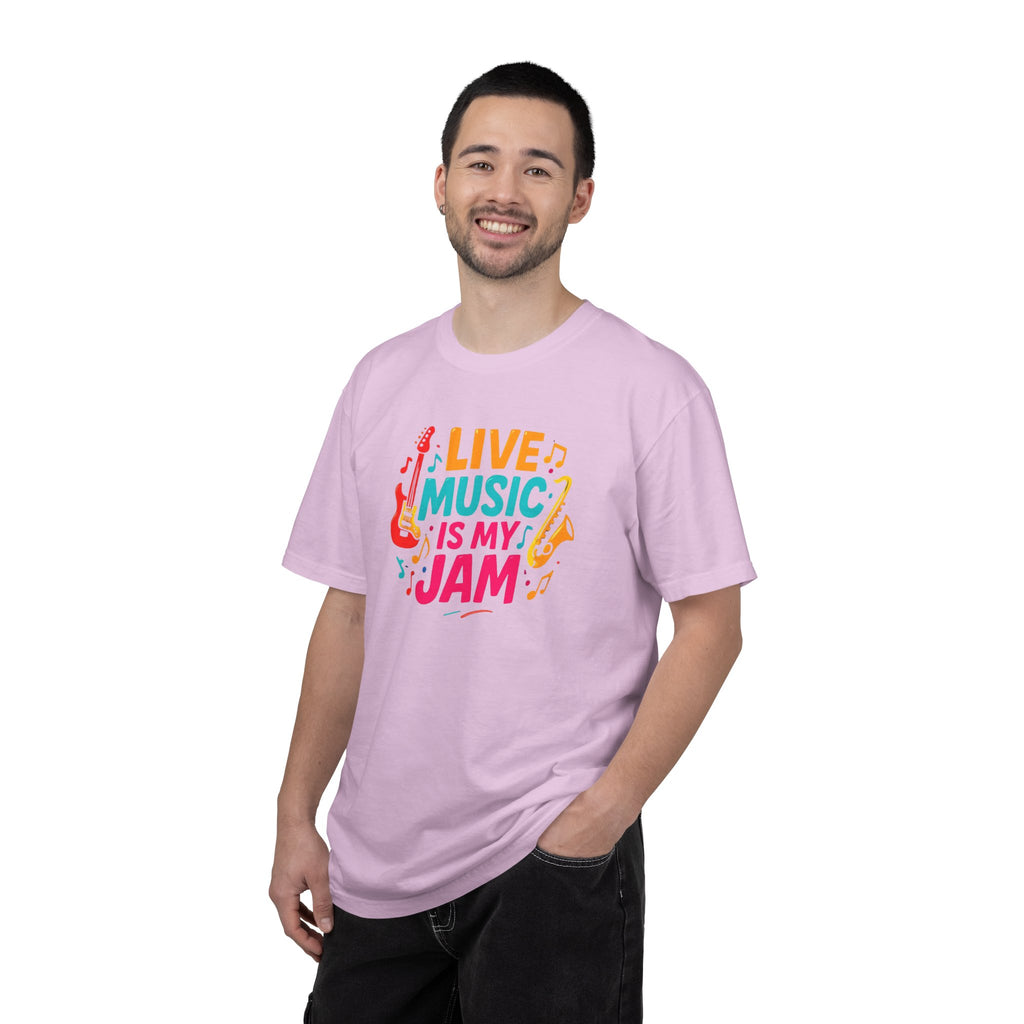 Live Music Is My Jam T-Shirt — Colorful Guitar Music Tee