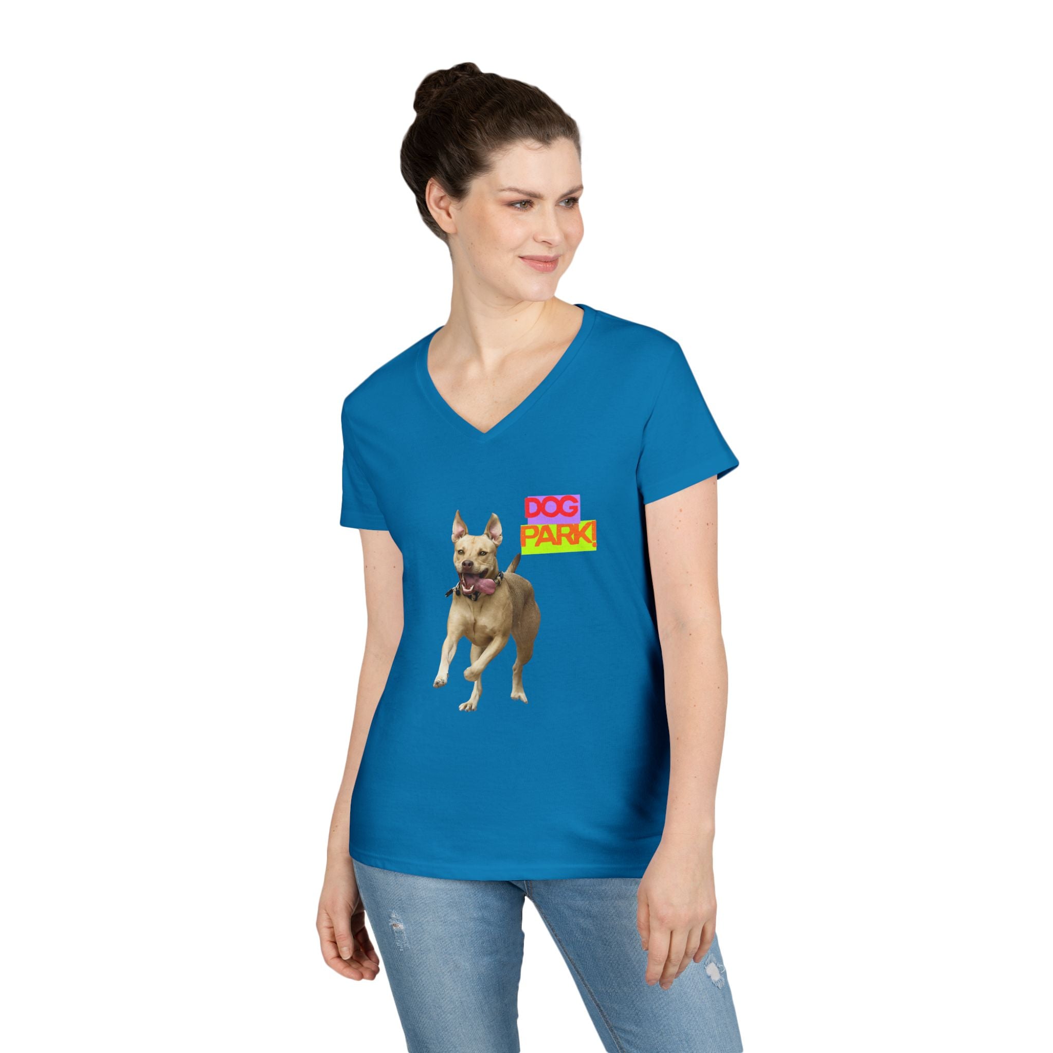 Dog Park V-Neck Tee for Women