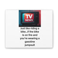 TV News Humor Canvas Wall Art,  Gift for News Lovers, Unique Quote Artwork