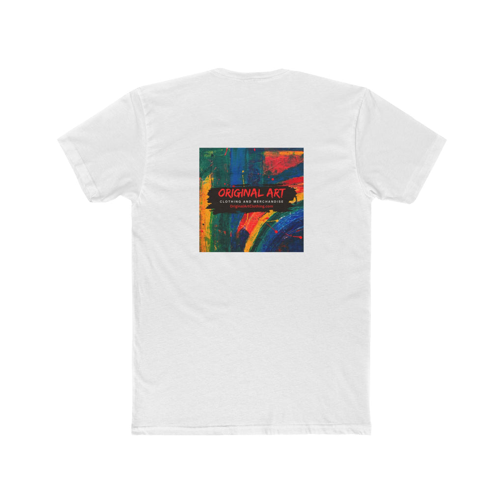 Retro Prism Graphic Tee — Rainbow Light & Abstract Back Art Cotton T‑Shirt