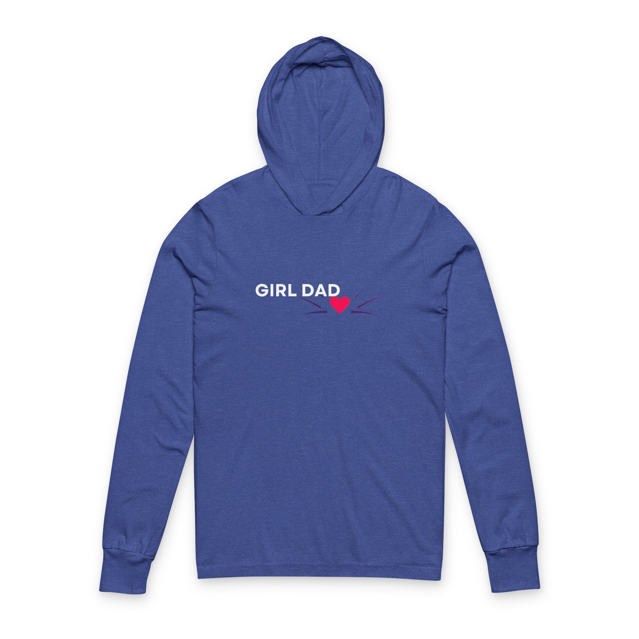 Girl Dad Hoodie — Heart Graphic Hooded Long-Sleeve Tee for Proud Fathers