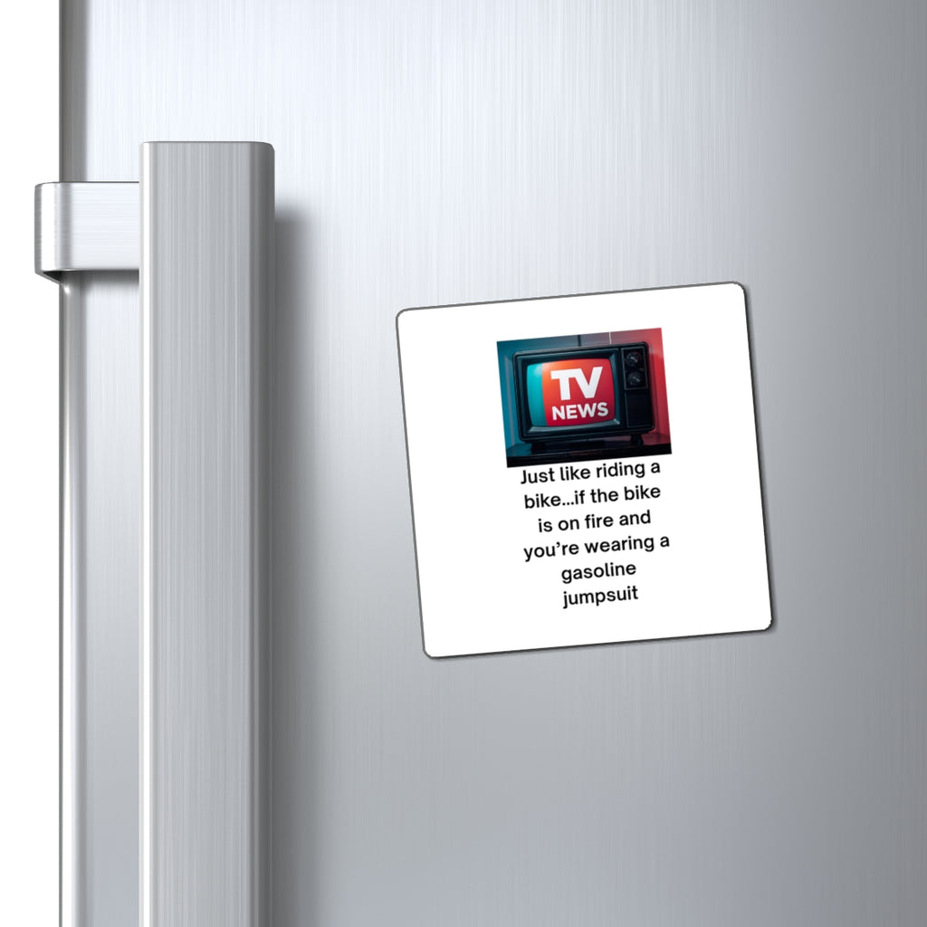 Funny TV News Magnet, Humorous Refrigerator Magnet, Quirky Kitchen Decor, Gift for News Lovers, Unique Home Accessory