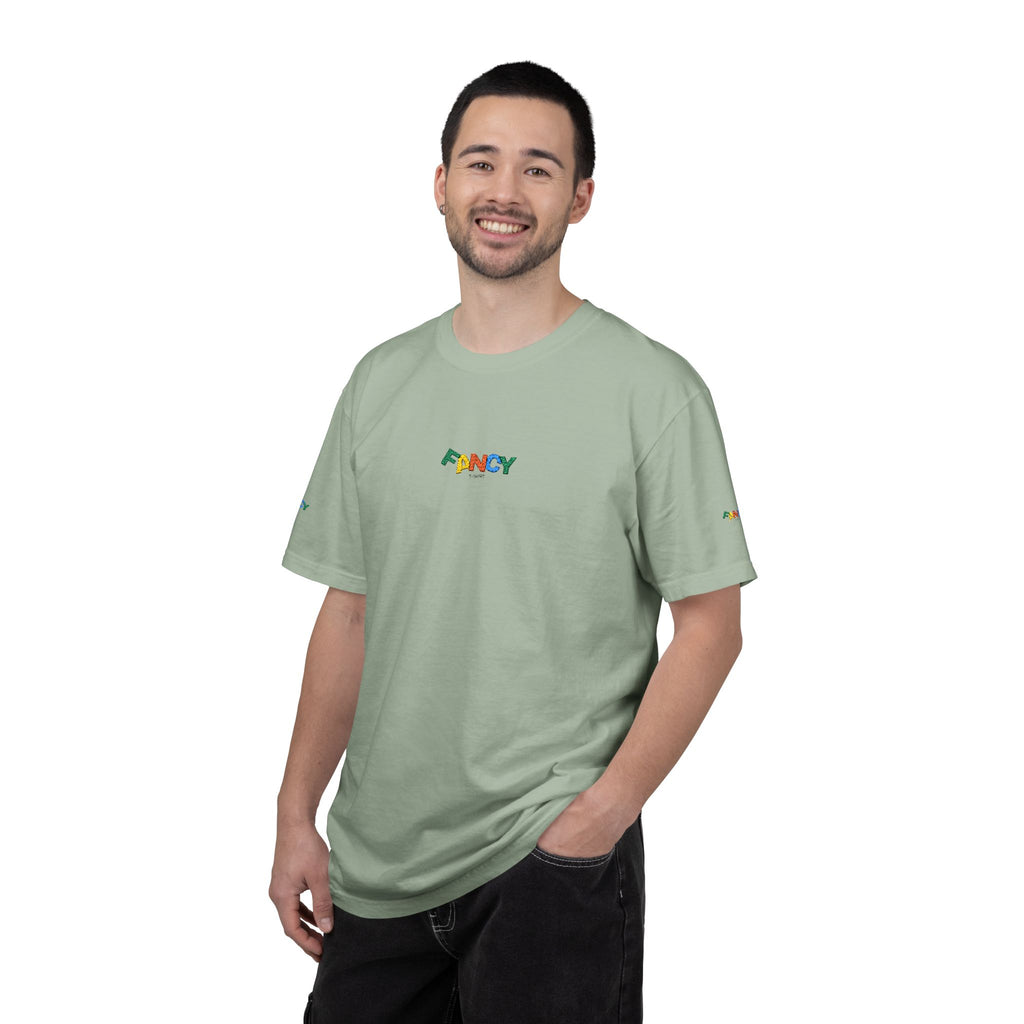 "Fancy" Colorful Logo T-Shirt — Small Chest & Sleeve Graphic