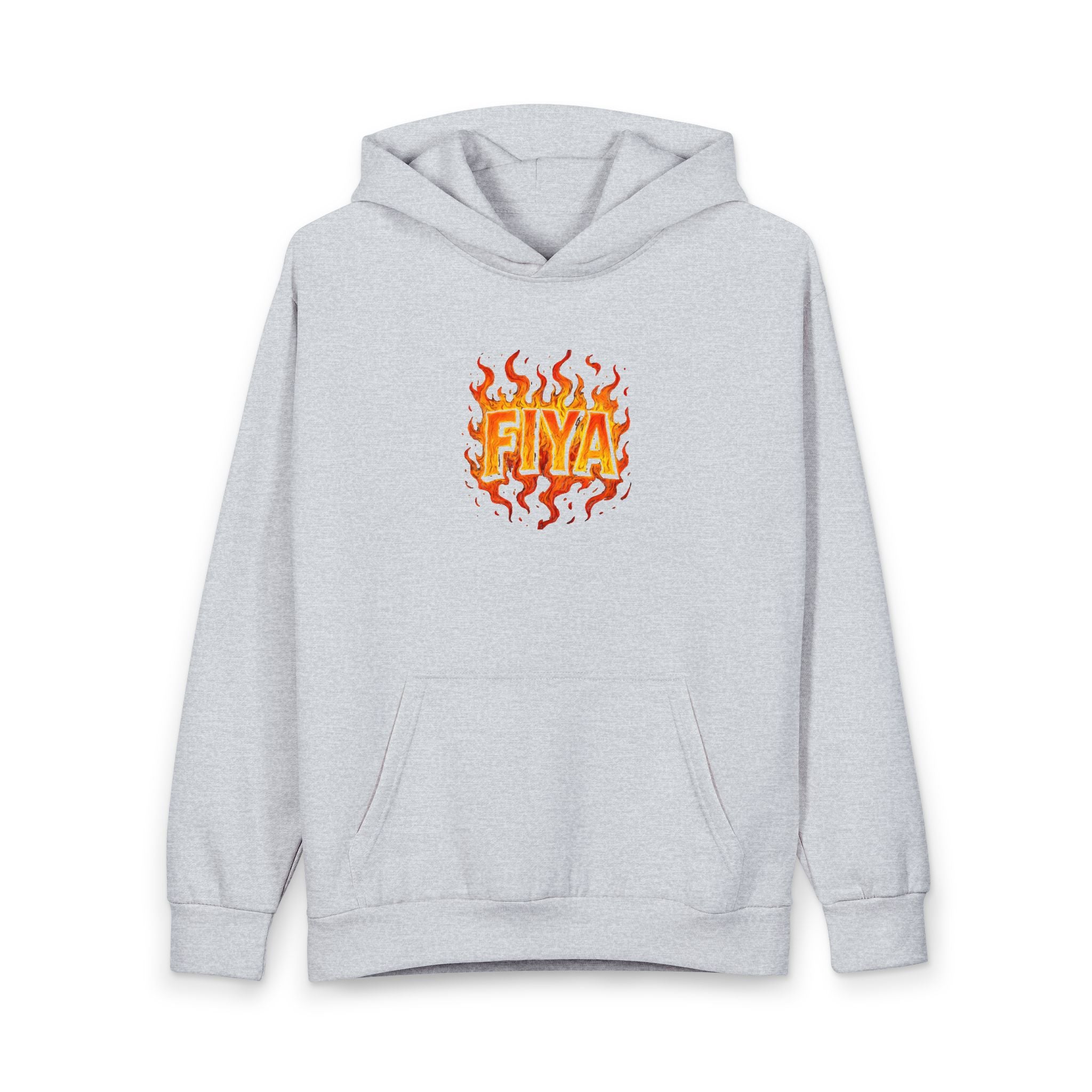 "Fiya" Flame Hoodie — Graphic Streetwear Pullover with 'FIYA' Fire Logo