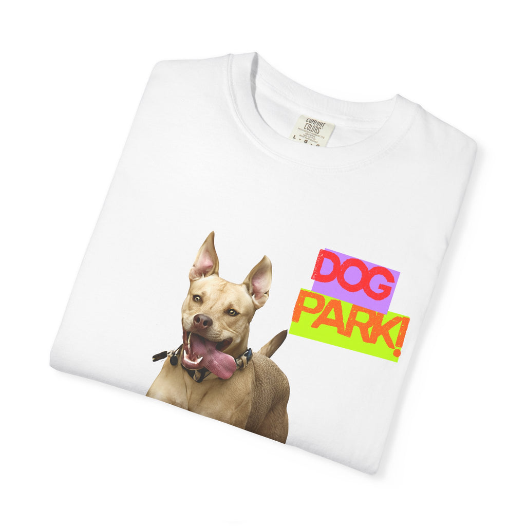 Dog Park Unisex Garment-Dyed T-shirt, Pet Lover Gift, Casual Wear, Summer Fashion, Dog Owner Apparel