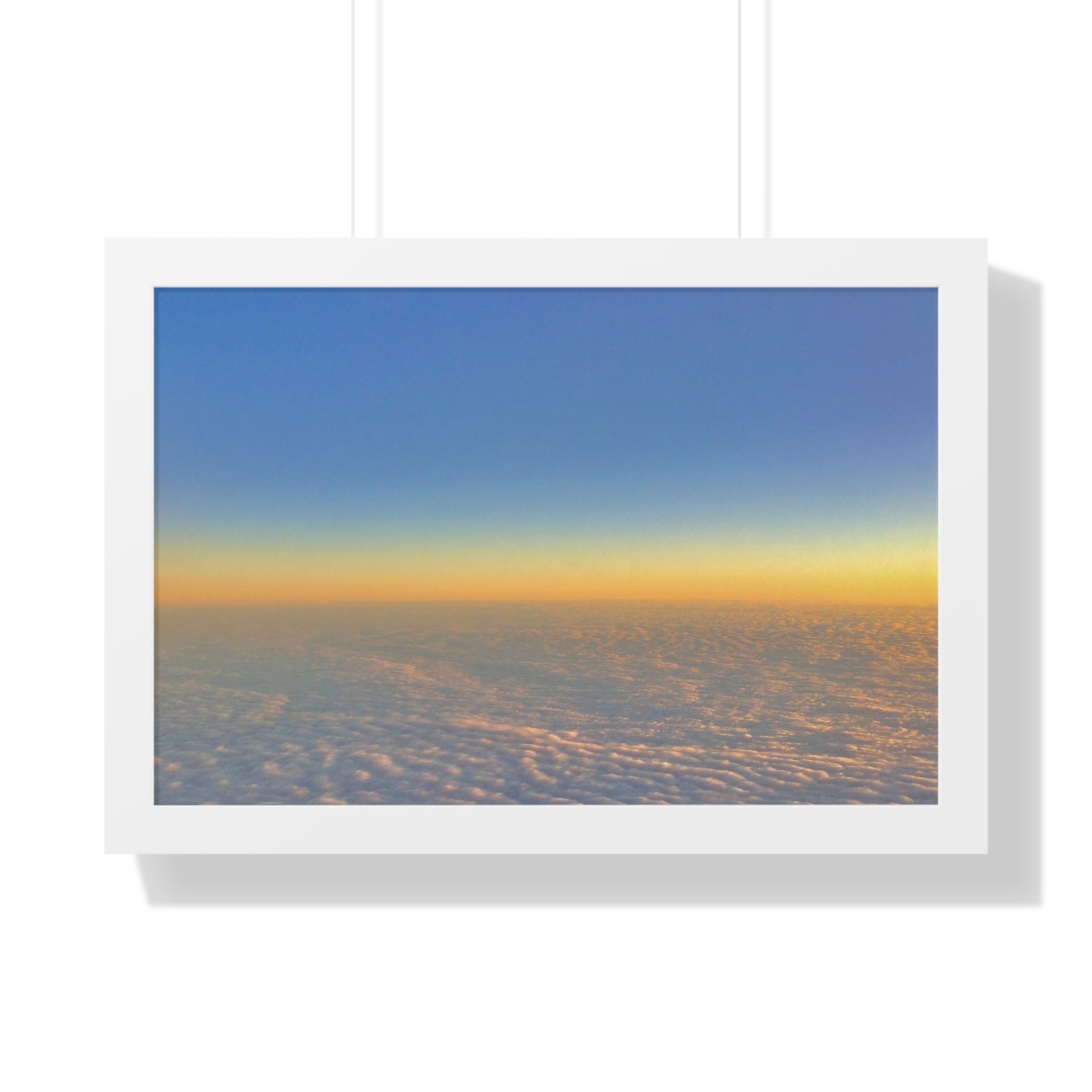 Sunset Over Clouds Framed Horizontal Poster