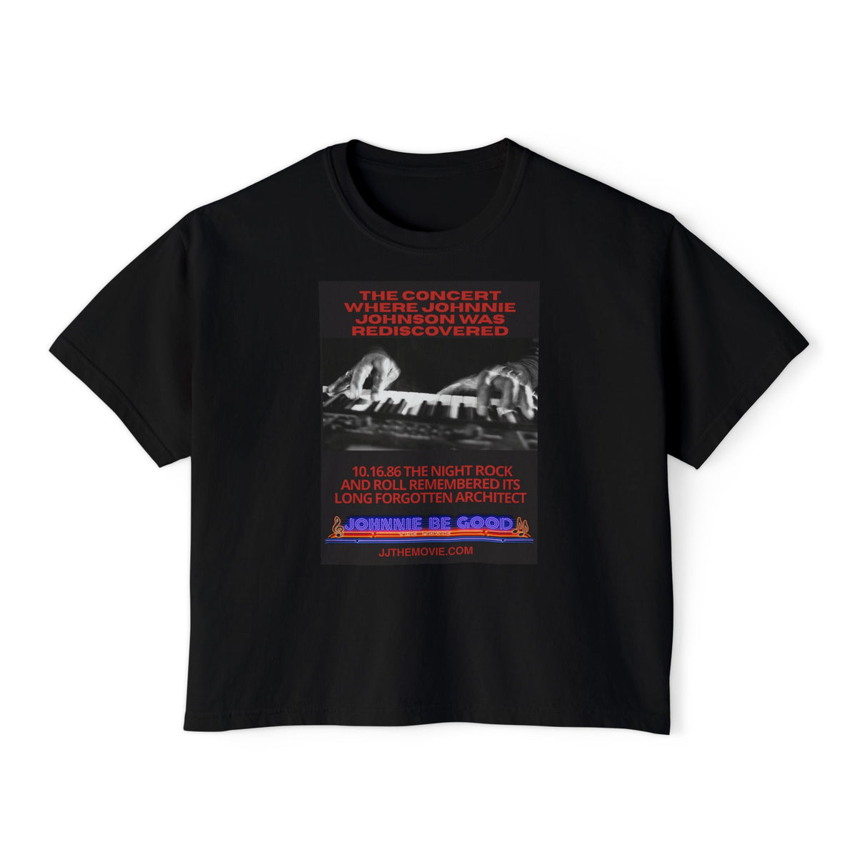 'The Concert: Johnnie Johnson' Ticket Design Graphic Boxy Tee