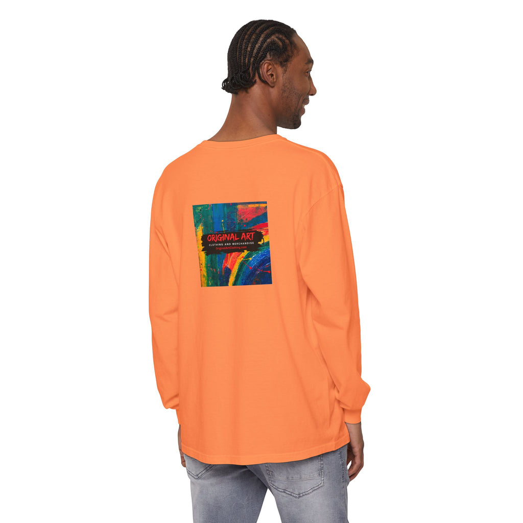 I Teach. Kids First. Long Sleeve Teacher T-Shirt — Colorful 'Original Art' Back Print