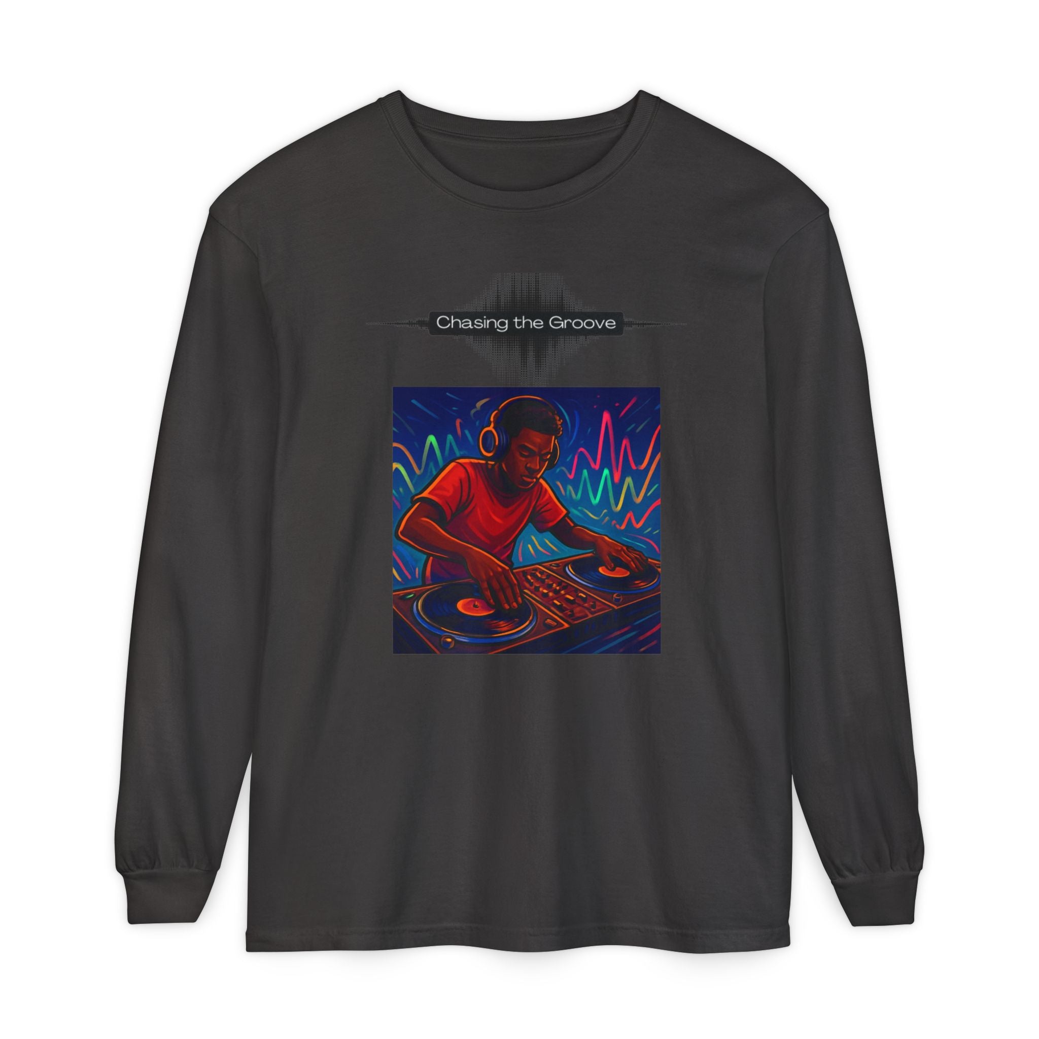 "Chasing the Groove" Long Sleve T-Shirt  Minimal Front + Original Art Back