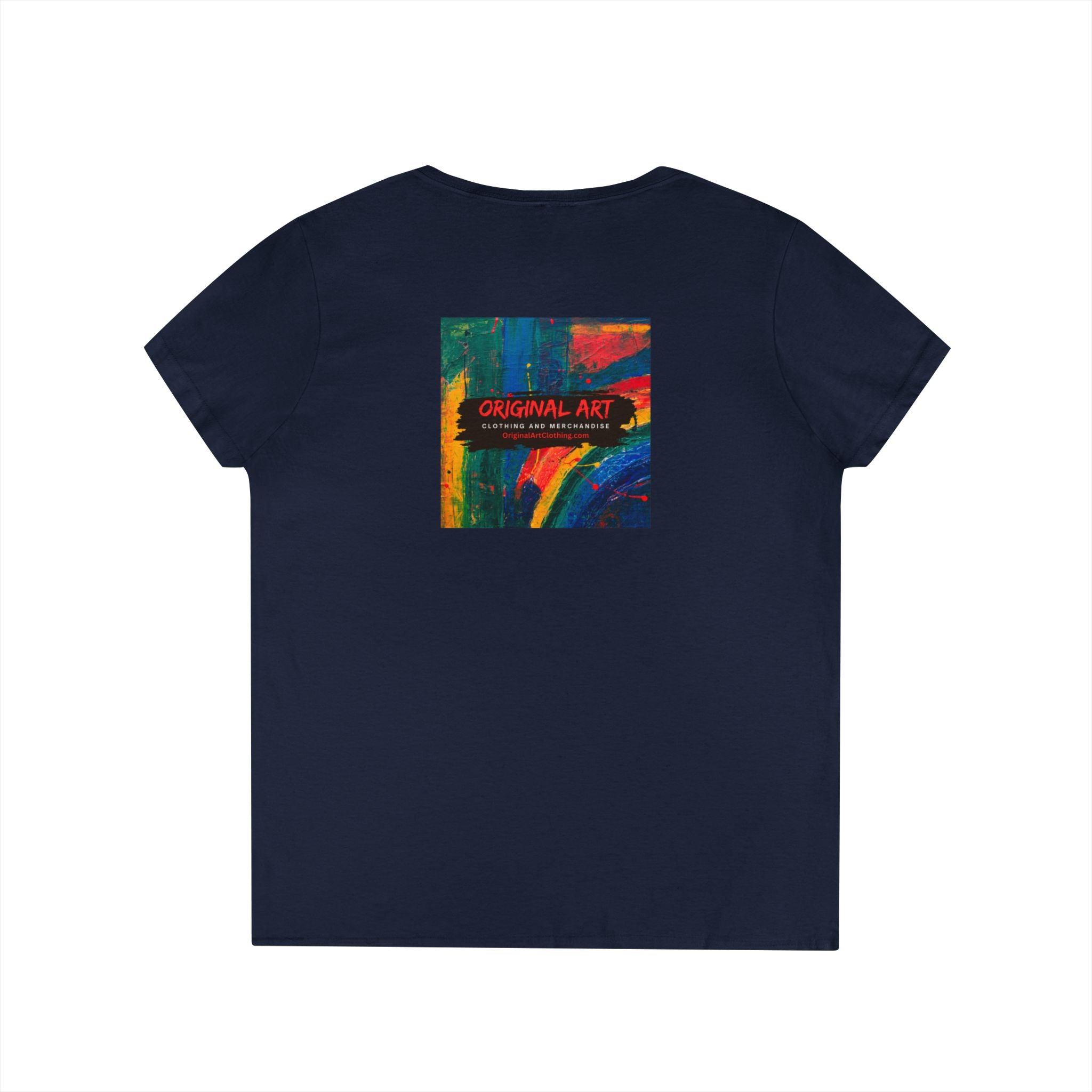 Live Music Is My Jam Ladies' V-Neck T-Shirt — Colorful 'Original Art' Back Print