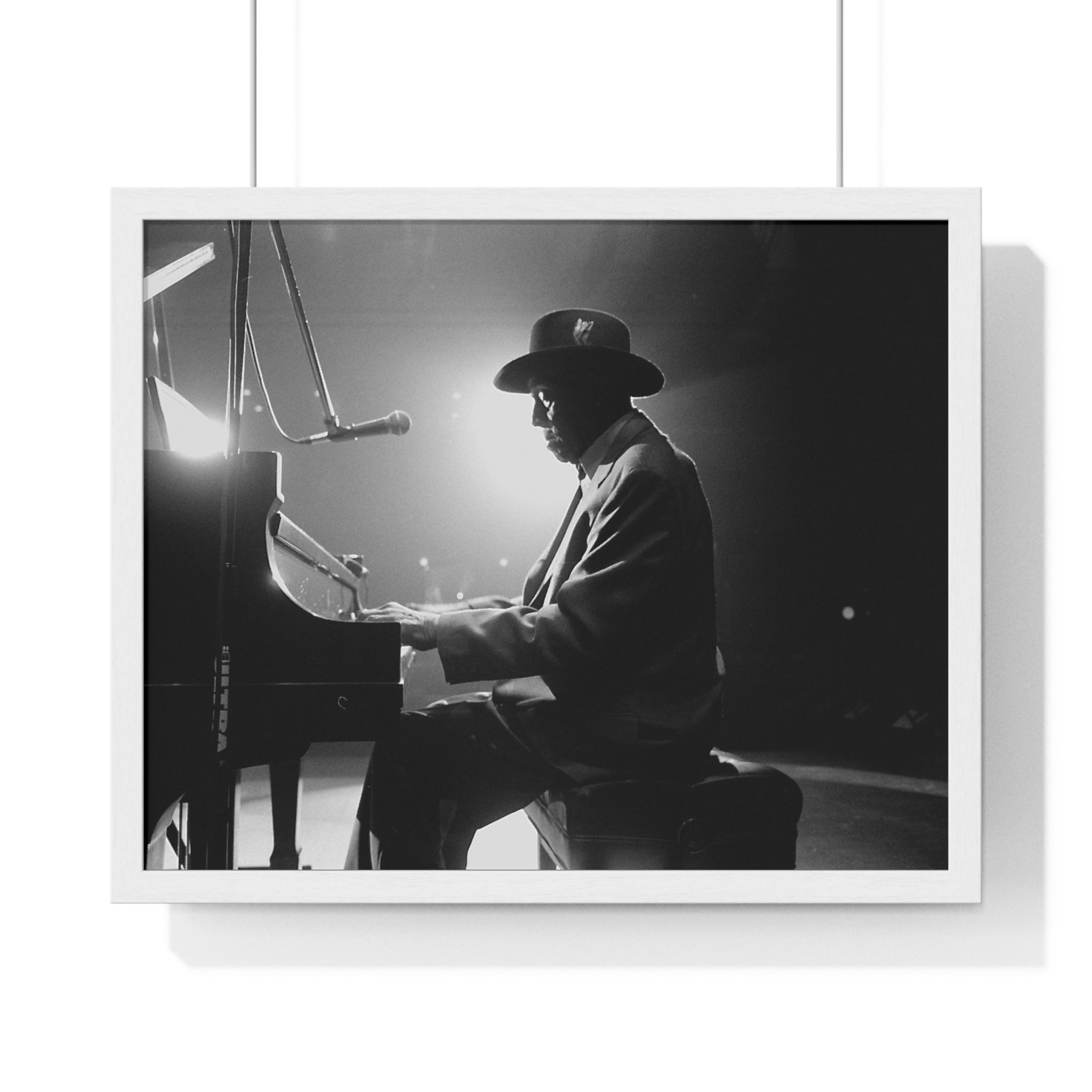 Hall of Fame piano great Johnnie Johnson — Black & White Vintage Music Wall Art