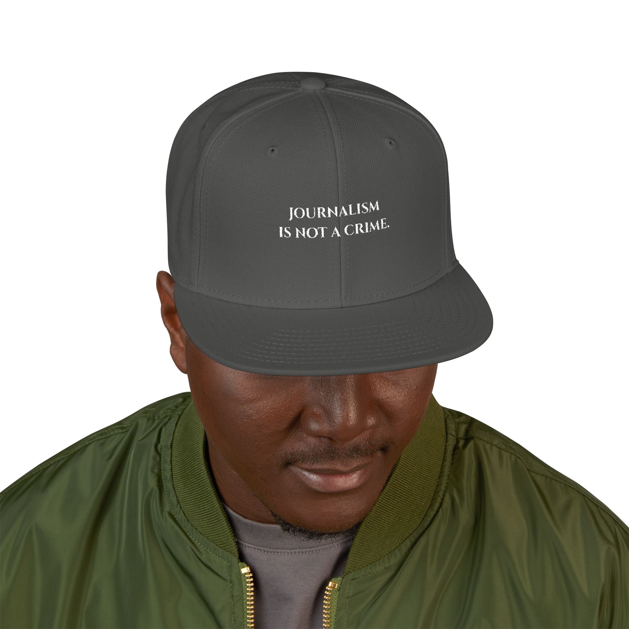 "Journalism is not a Crime" Embroidered Snapback Hat —