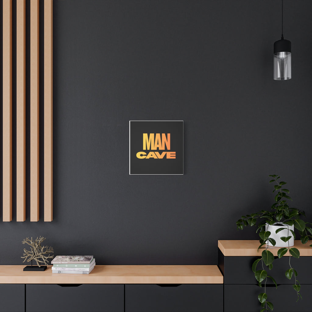 Man Cave Canvas Wall Art — Retro Gradient Typography