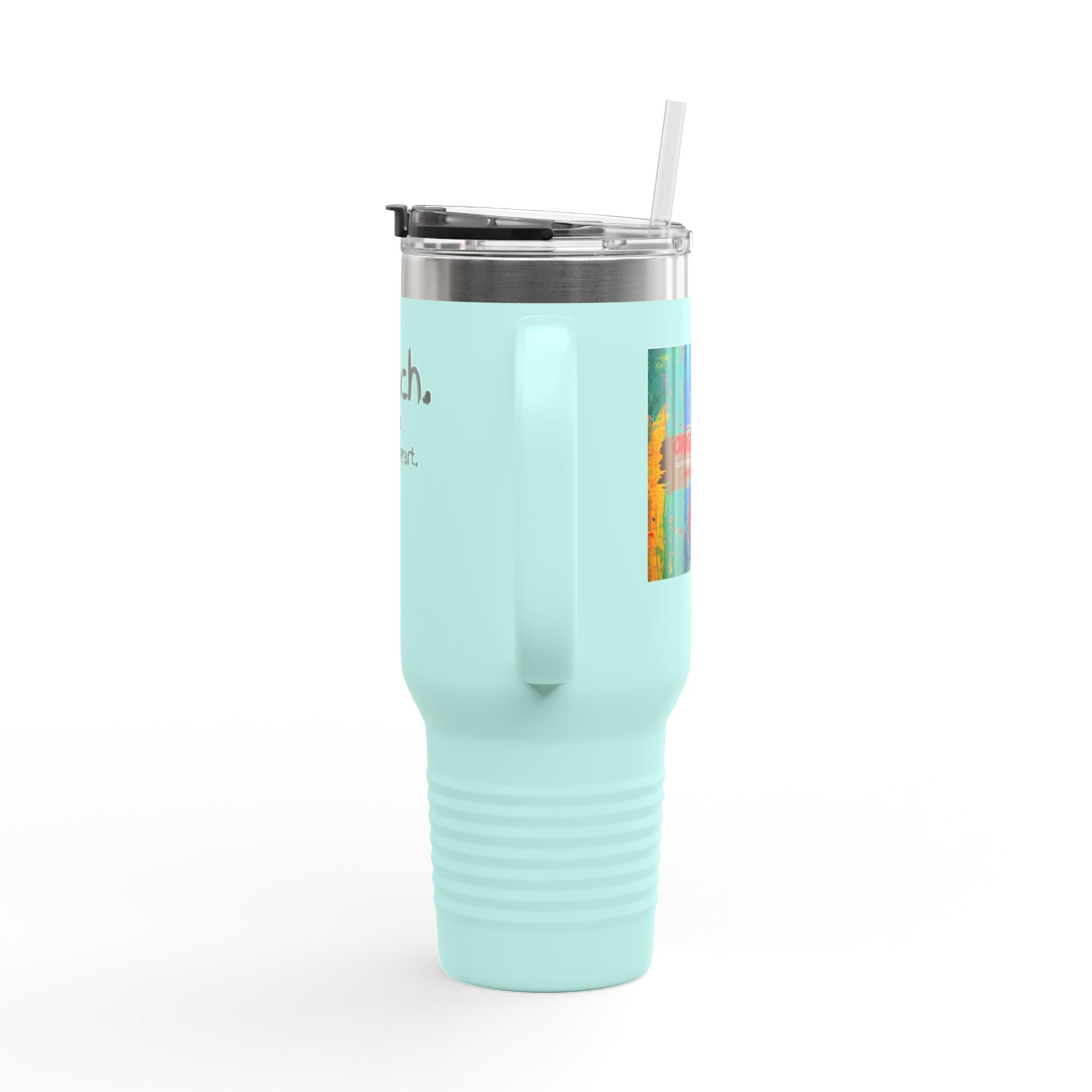 40oz Insulated Travel Mug – "I Teach. It's a Work of Heart." Teacher Tumbler