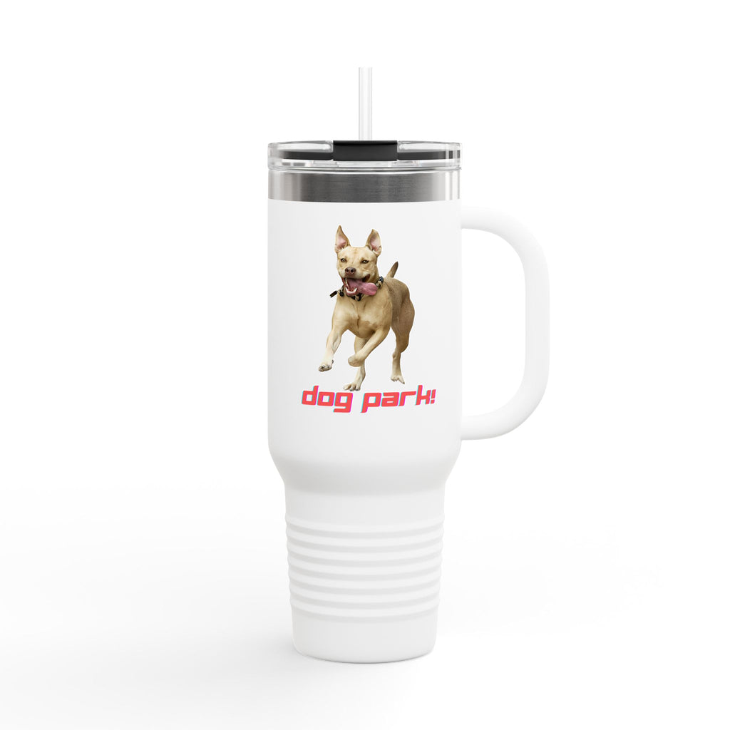 Dog Park Insulated Travel Mug, 40oz | Personalized Pet Lover Gift | Outdoor Adventures | Hydration on the Go | Ideal for Dog Owners & Walks