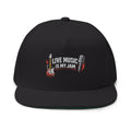Live Music Is My Jam Embroidered Flat Bill Cap — Guitar & Mic Music Lover Snapback